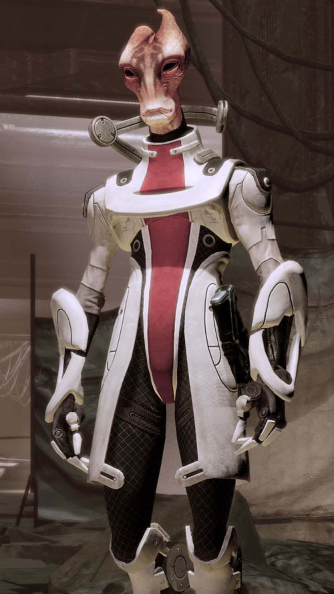 Mordin Solus, red skin, mechanical limbs, Full HD Phone Wallpaper