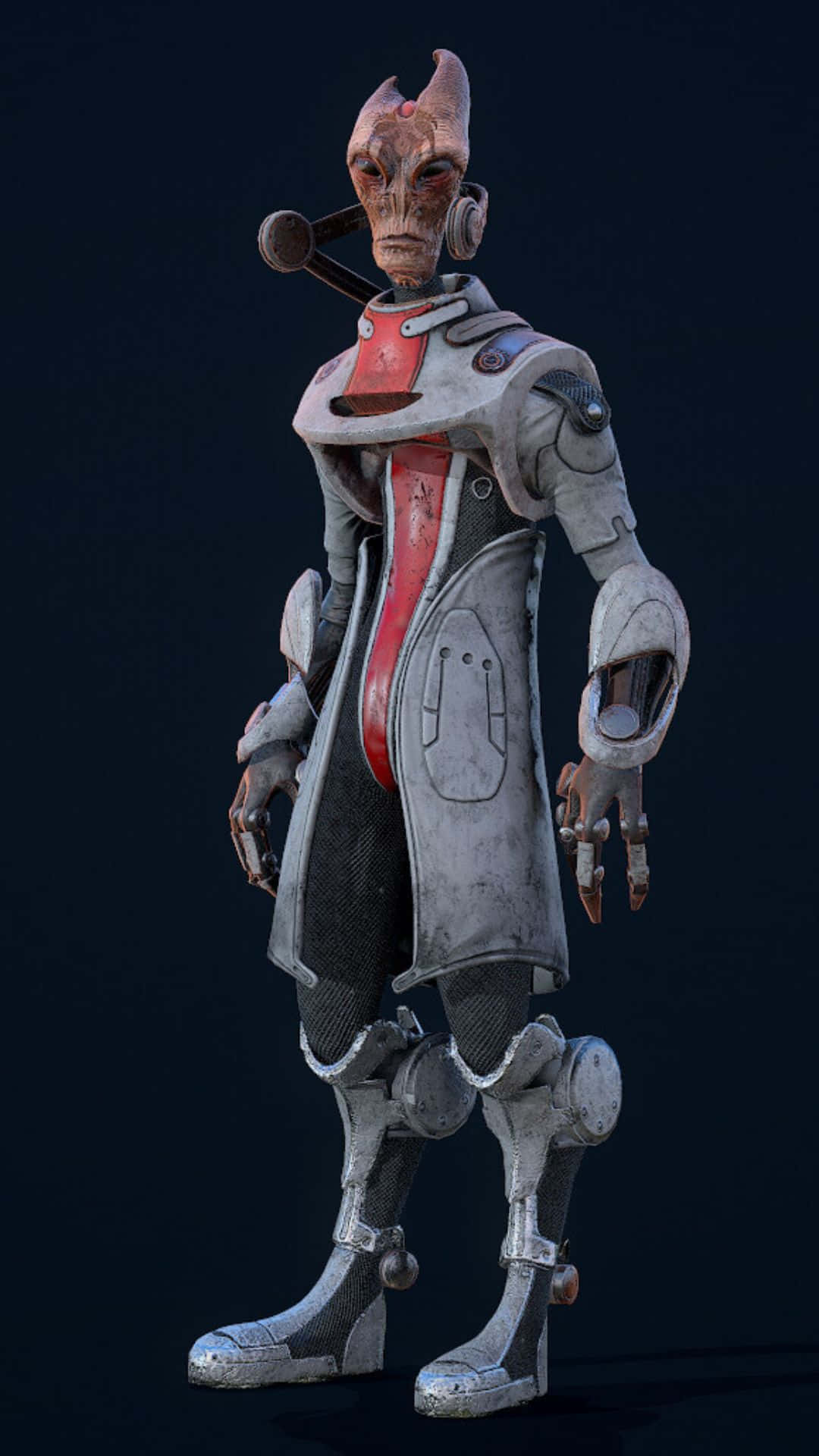 Mordin Solus, red skin, horns, Full HD Phone Wallpaper
