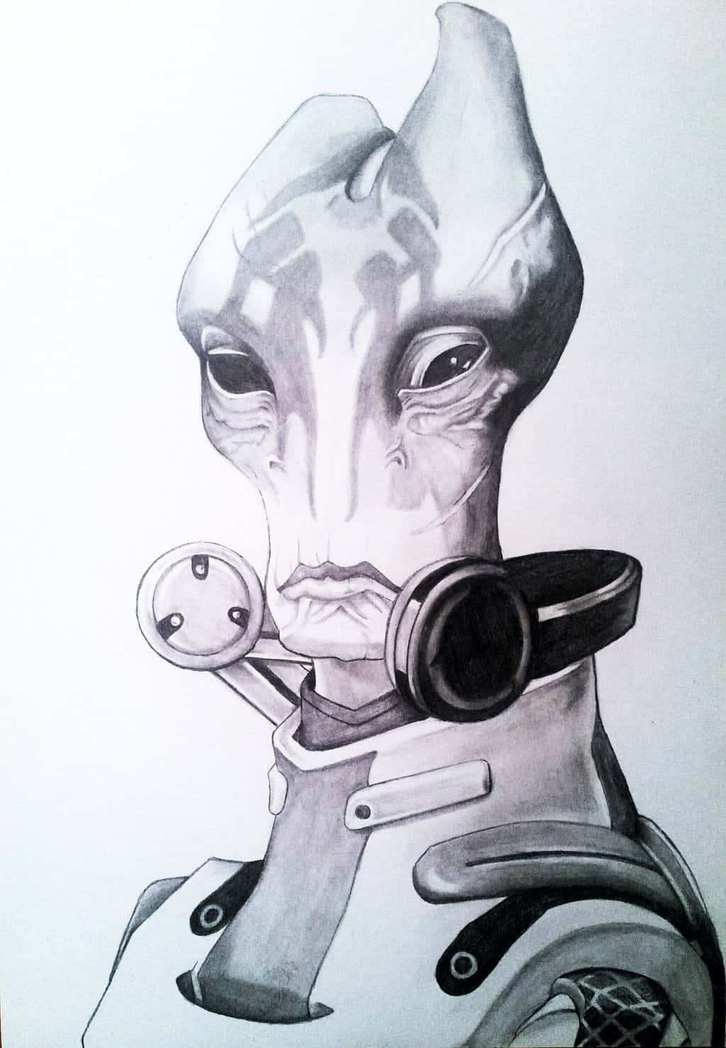 Mordin Solus, pencil sketch, humanoid alien, HD Phone Wallpaper