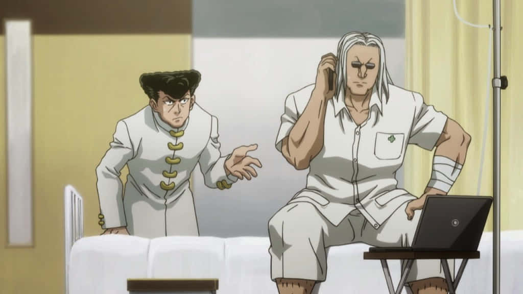 Morel Mackernasey, anime men, hospital gowns, SD Desktop Wallpaper