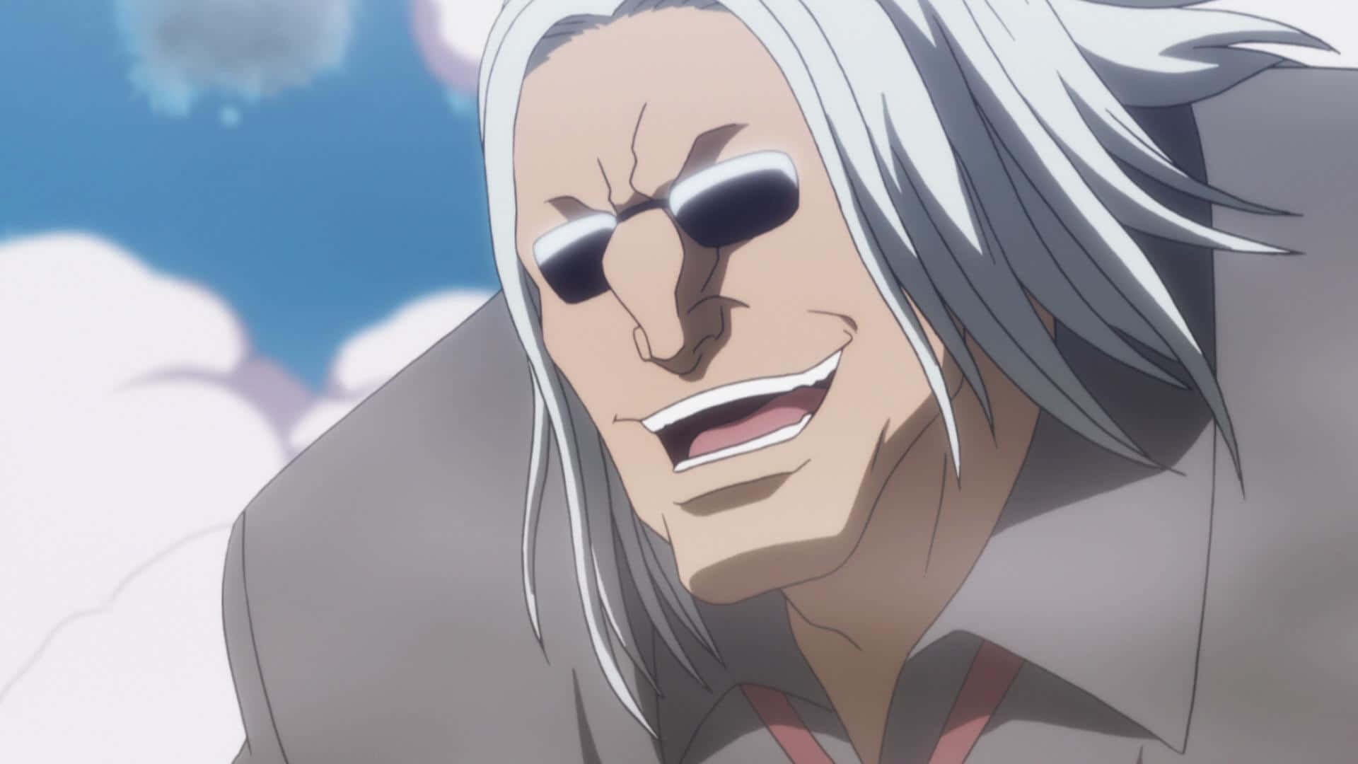 Morel Mackernasey, anime man, white hair, Full HD Desktop Wallpaper