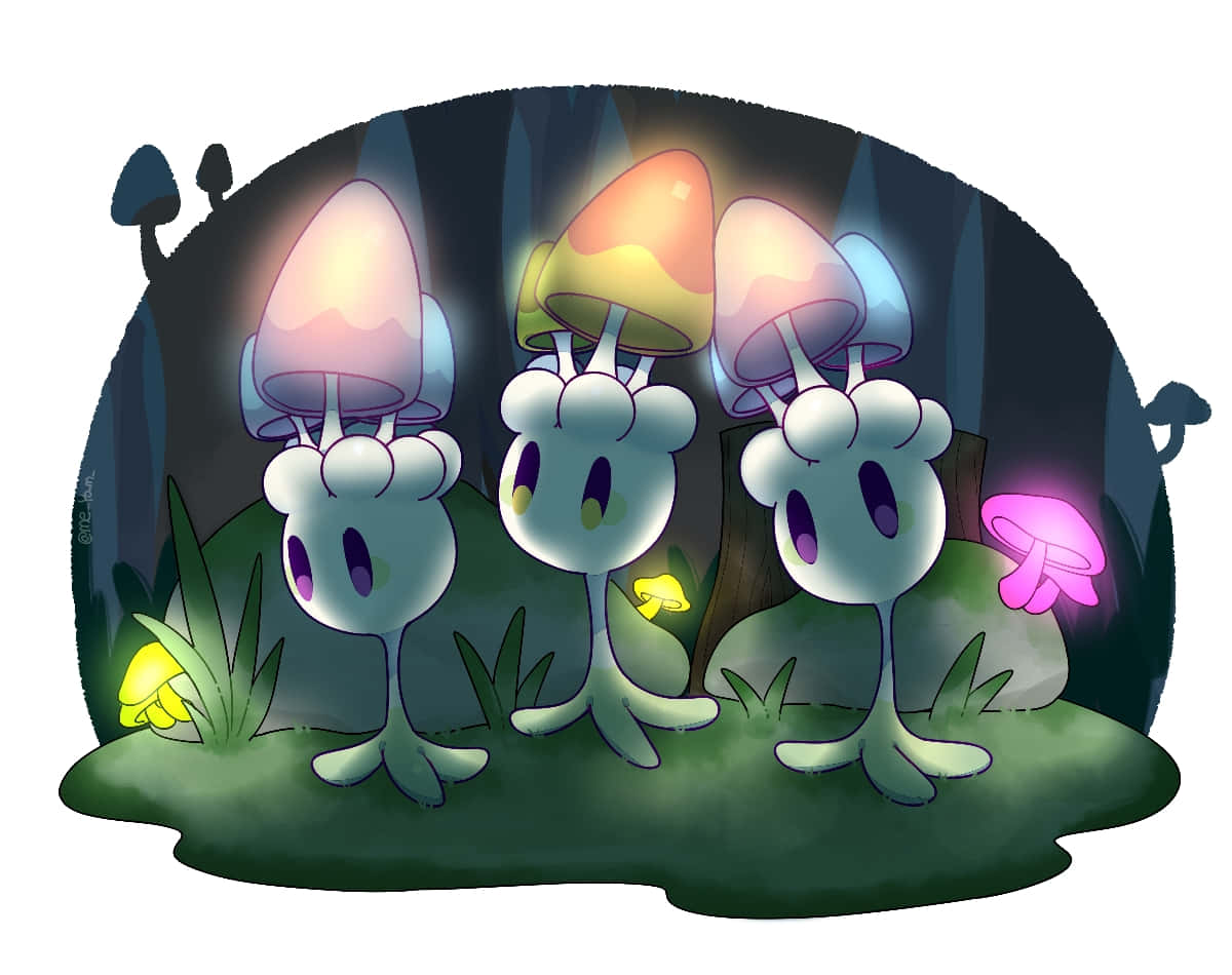 Morelull, glowing, mushroom creatures, SD Desktop Wallpaper