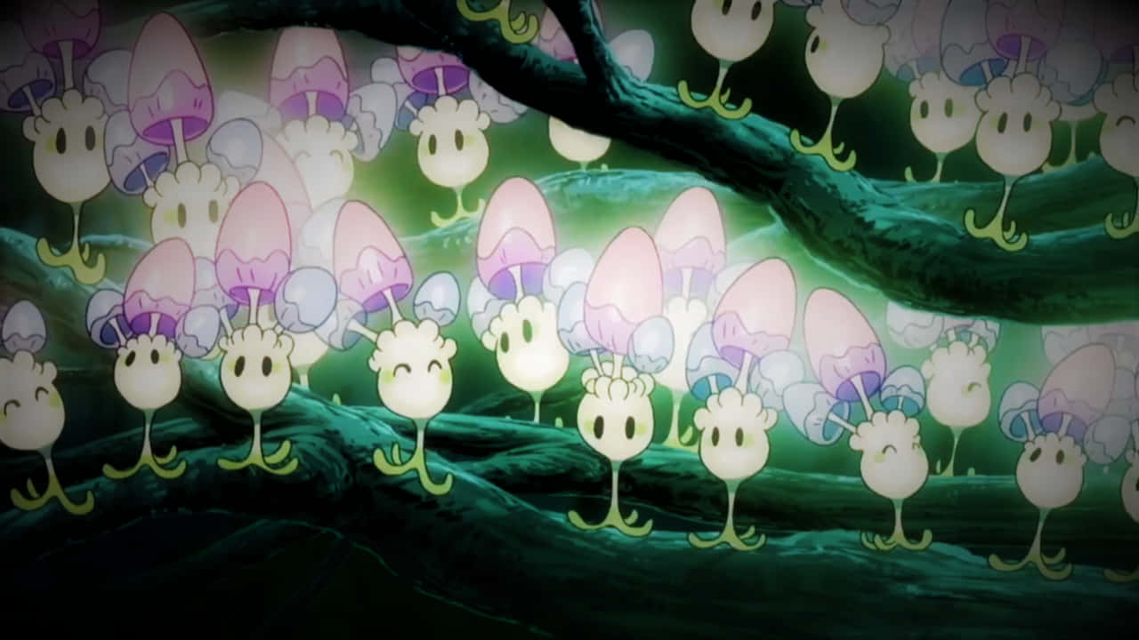 Morelull, glowing, mushroom-like creatures, HD Desktop Wallpaper