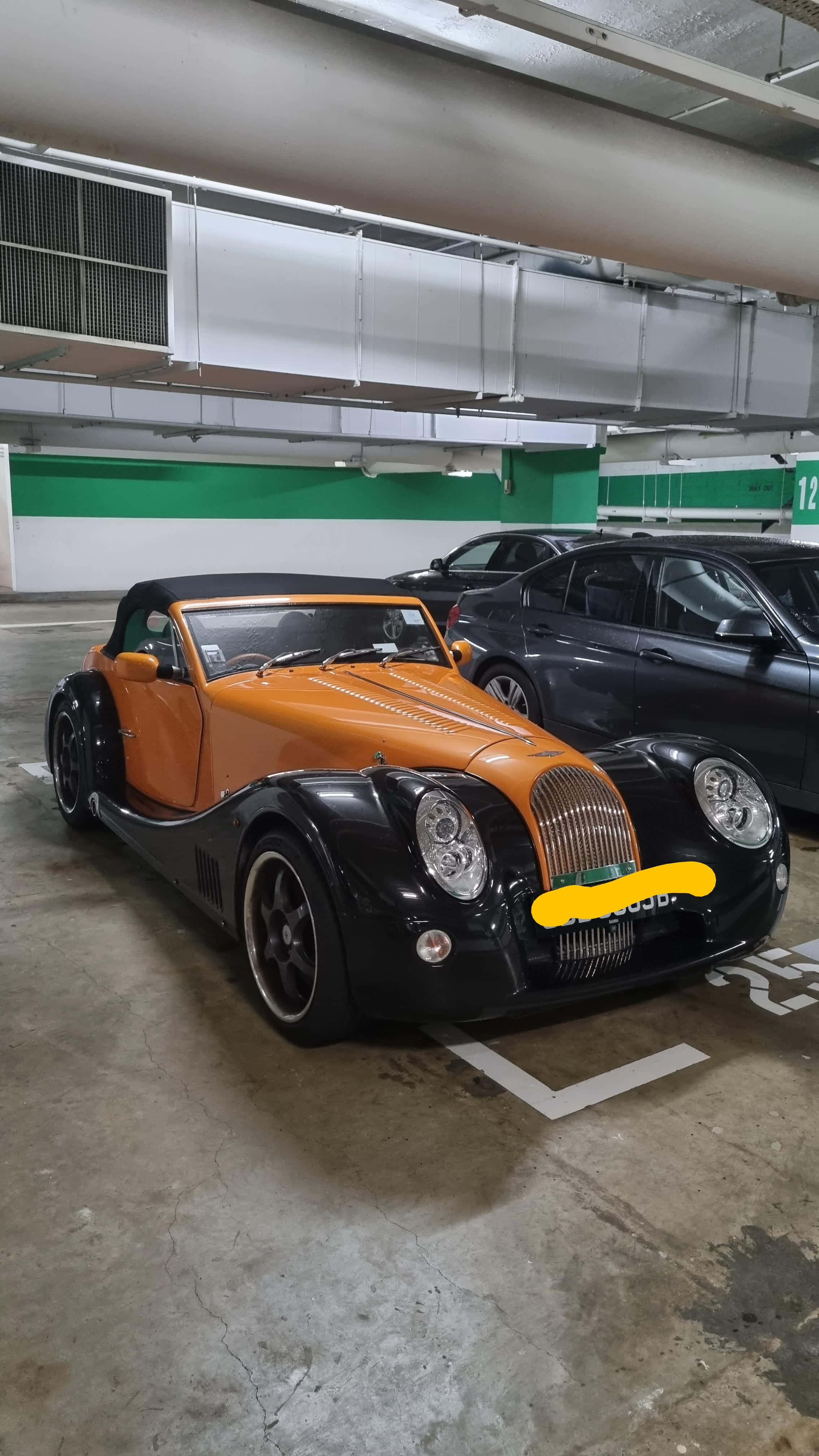 Morgan Aero 8, orange, black, 4K Phone Wallpaper