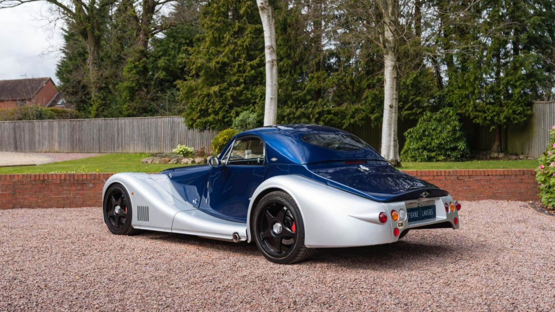 Morgan Aero 8, blue and silver, gravel, Full HD Desktop Wallpaper