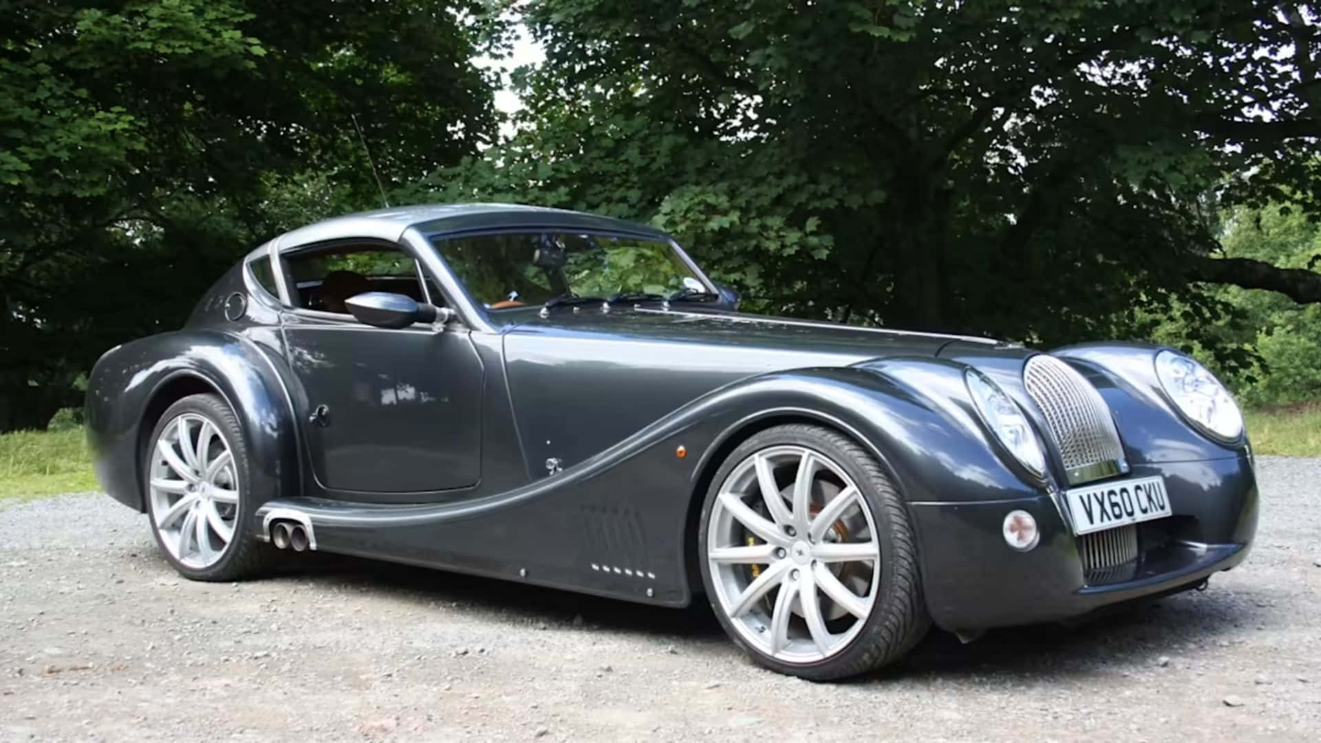 Morgan Aero Super Sports, dark grey, silver rims, Full HD Desktop Wallpaper