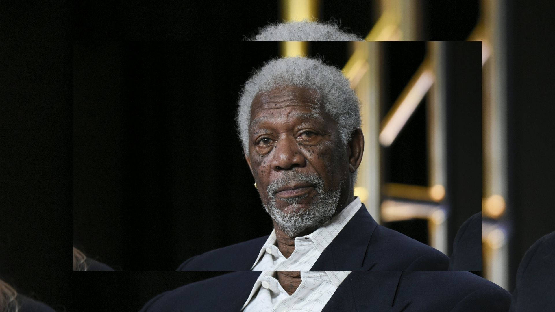 Morgan Freeman, gray hair, beard, Full HD Desktop Wallpaper