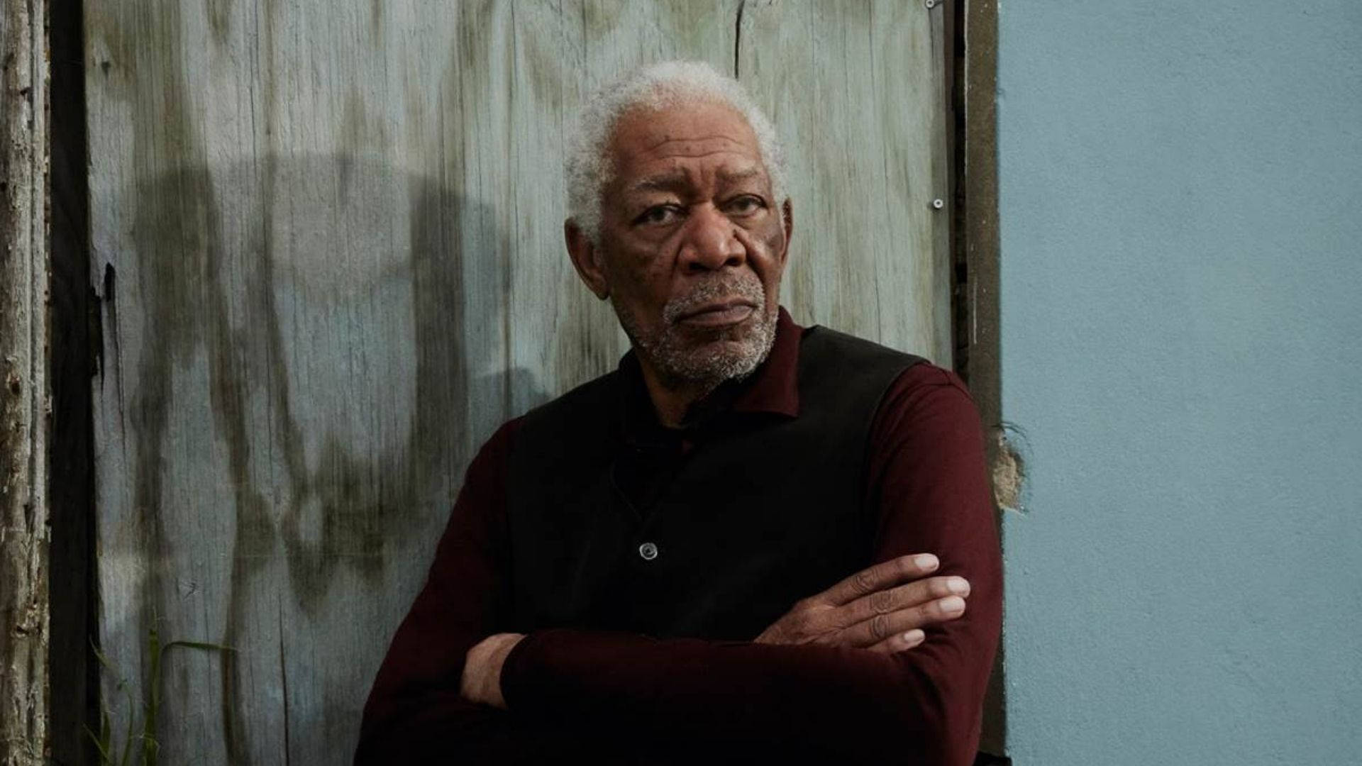 Morgan Freeman, white hair, beard, Full HD Desktop Wallpaper