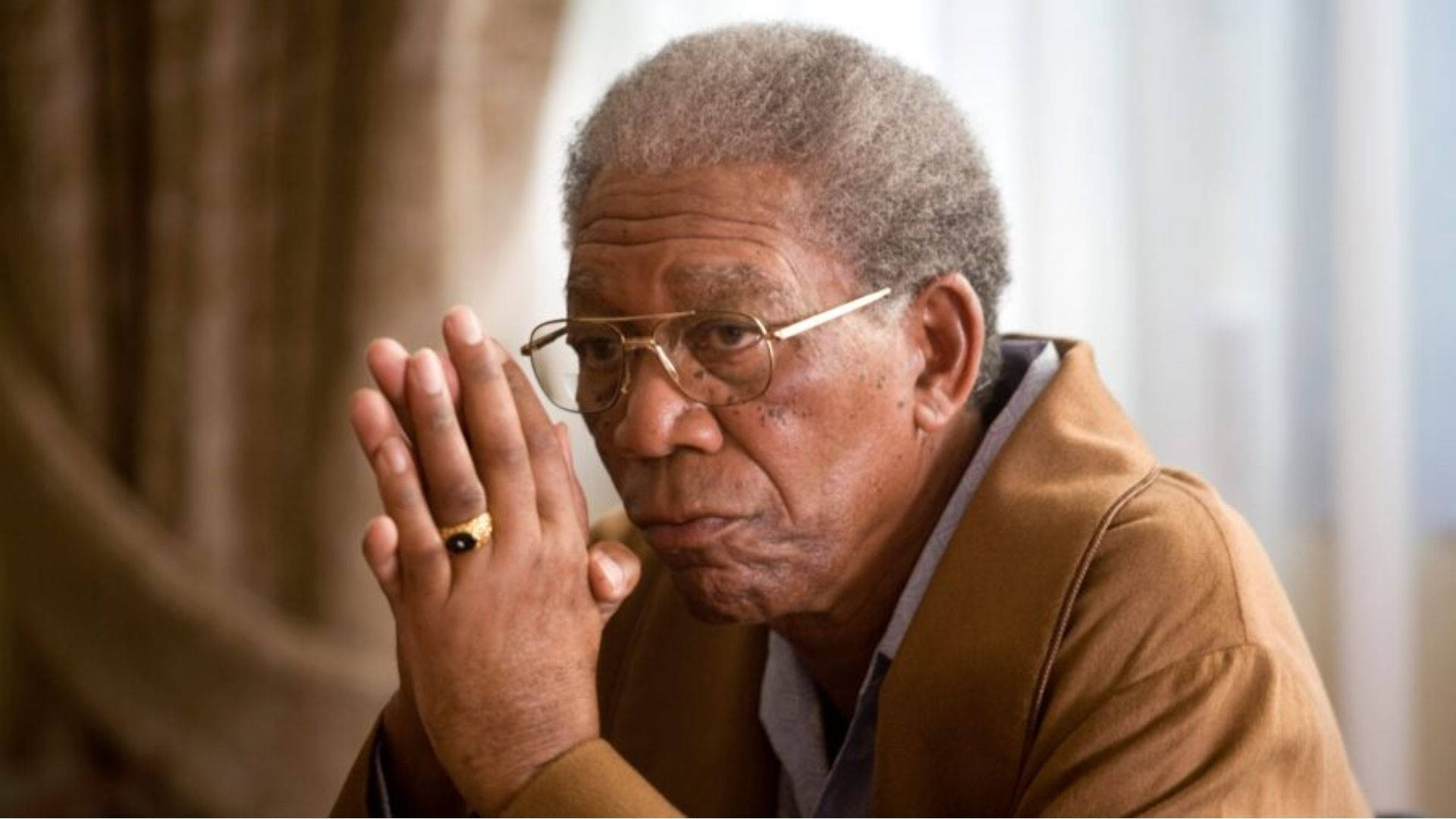 Morgan Freeman, interview, gray hair, Full HD Desktop Wallpaper
