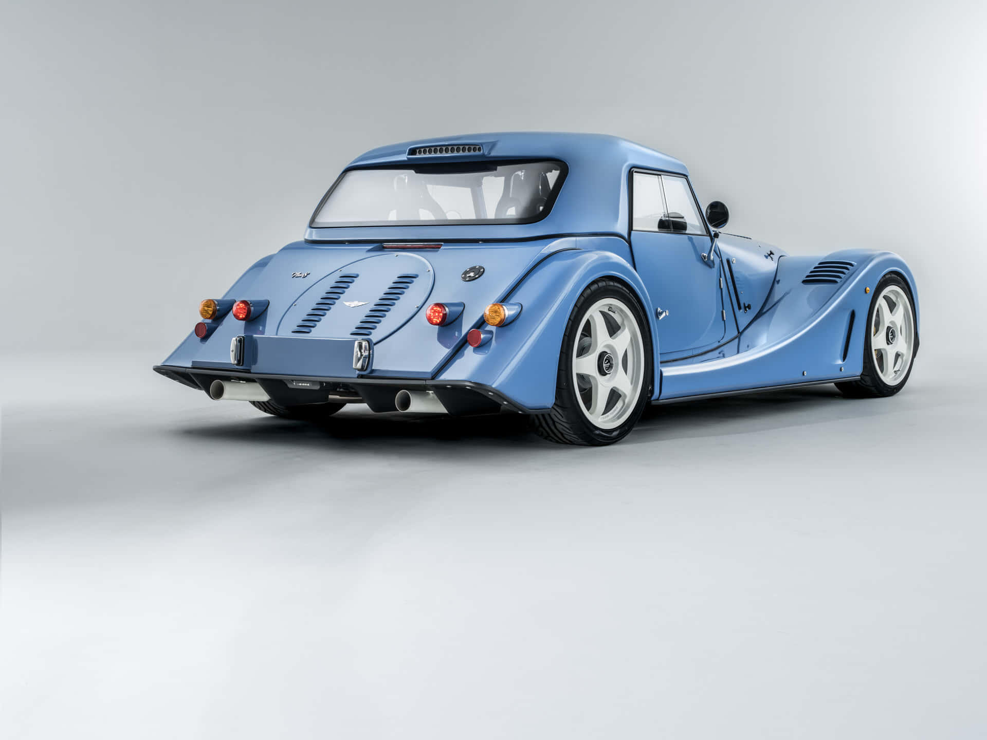 Morgan Plus 8, light blue, white wheels, Full HD Desktop Wallpaper