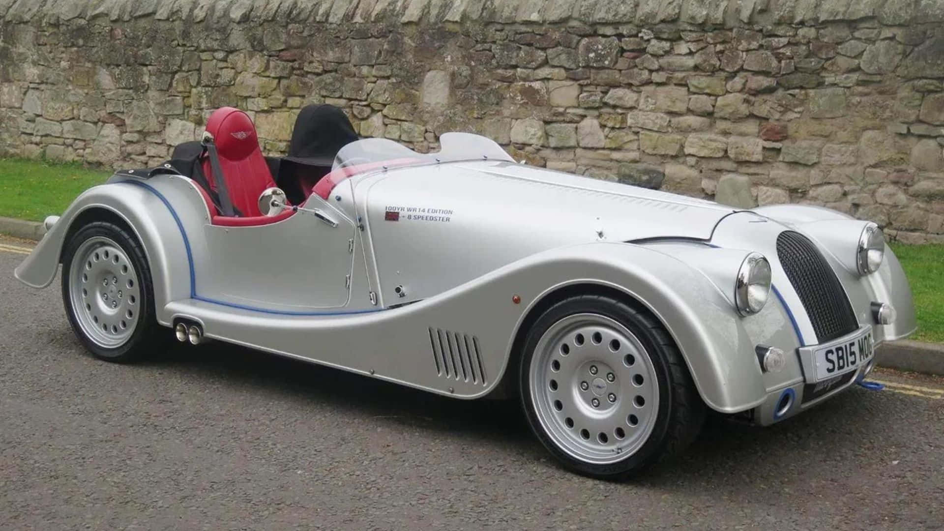 Morgan Plus 8, silver, red seats, Full HD Desktop Wallpaper