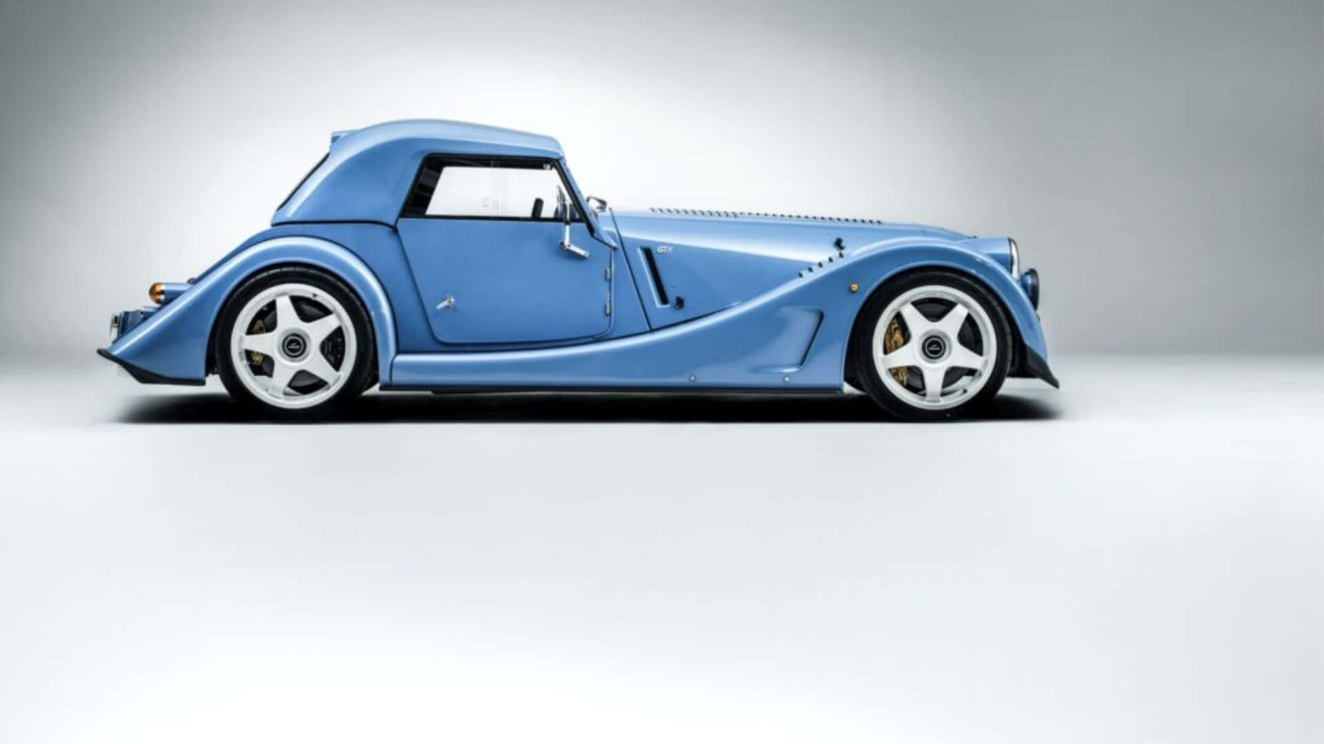 Morgan Plus 8, light blue, white wheels, Full HD Desktop Wallpaper