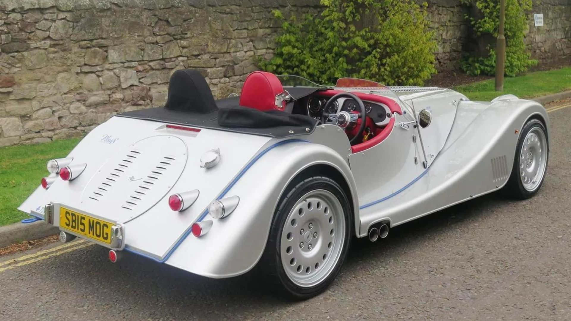 Morgan Plus 8, silver, red interior, Full HD Desktop Wallpaper