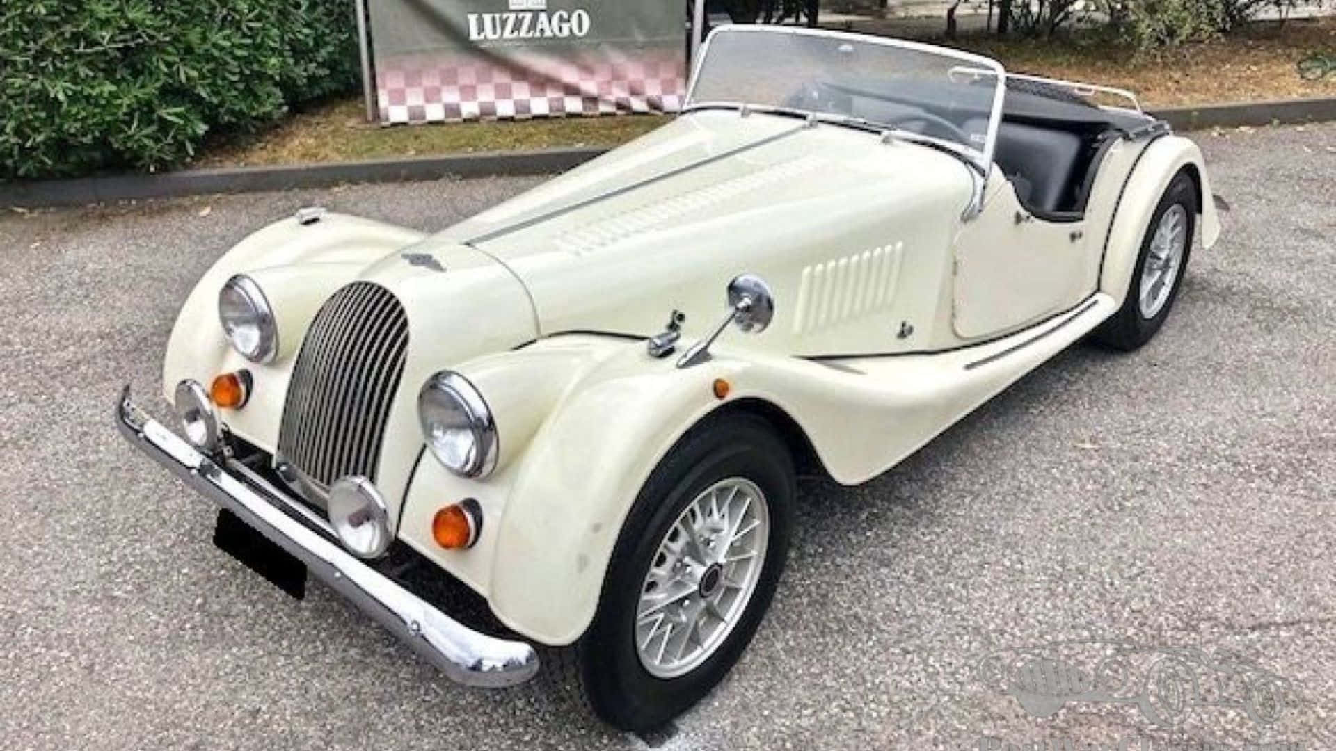 Morgan Plus 8, cream-colored, chrome accents, Full HD Desktop Wallpaper