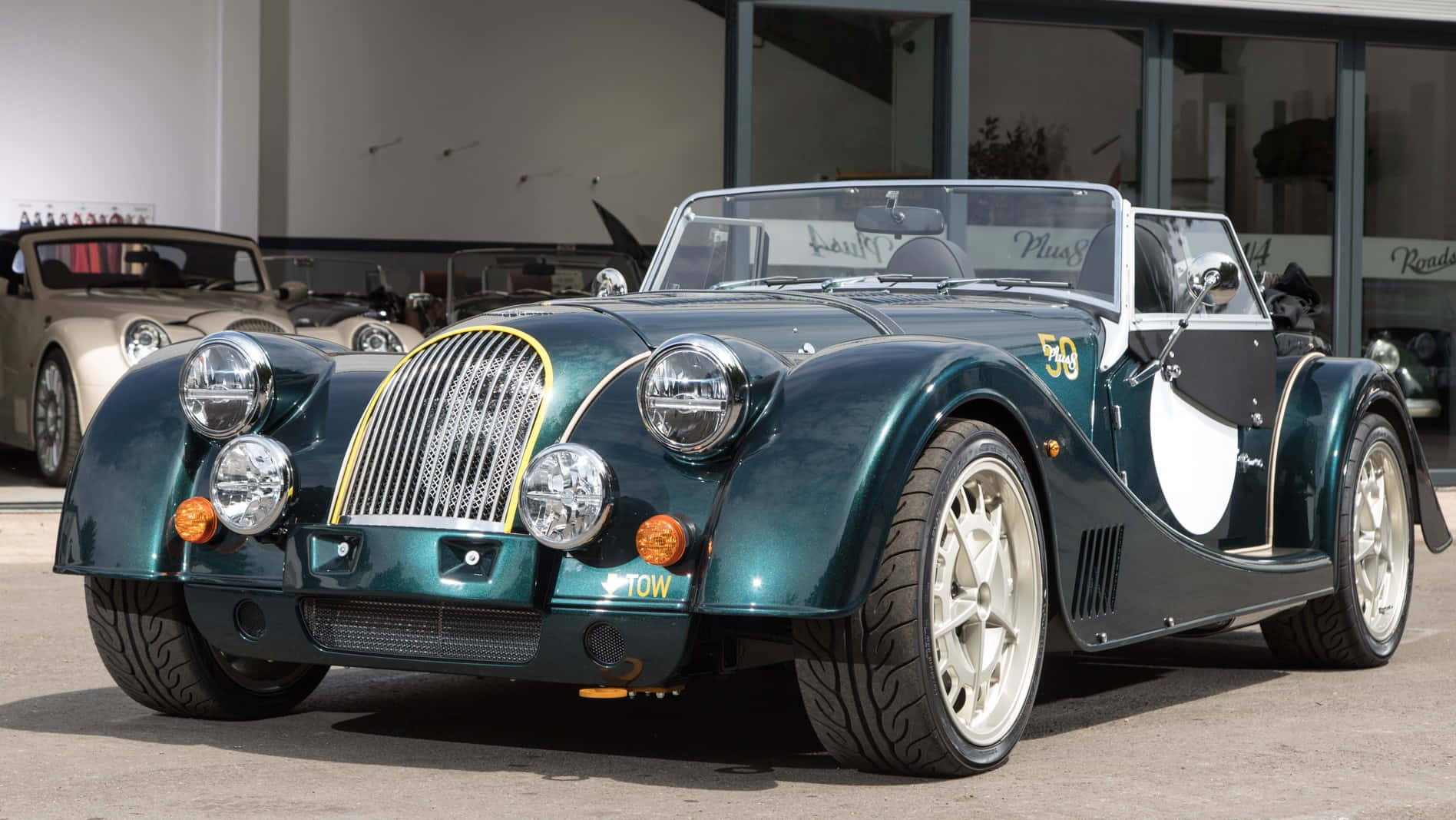 Morgan Plus 8, teal, white wheels, HD Desktop Wallpaper