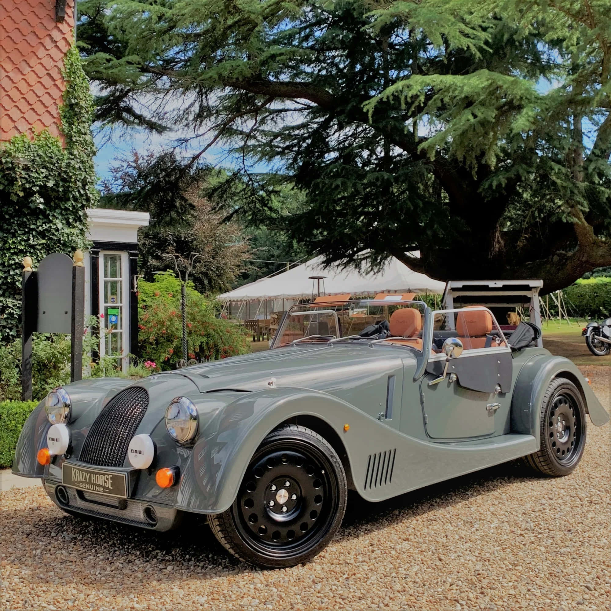 Morgan Plus Six, gray, tan leather seats, Full HD Desktop Wallpaper