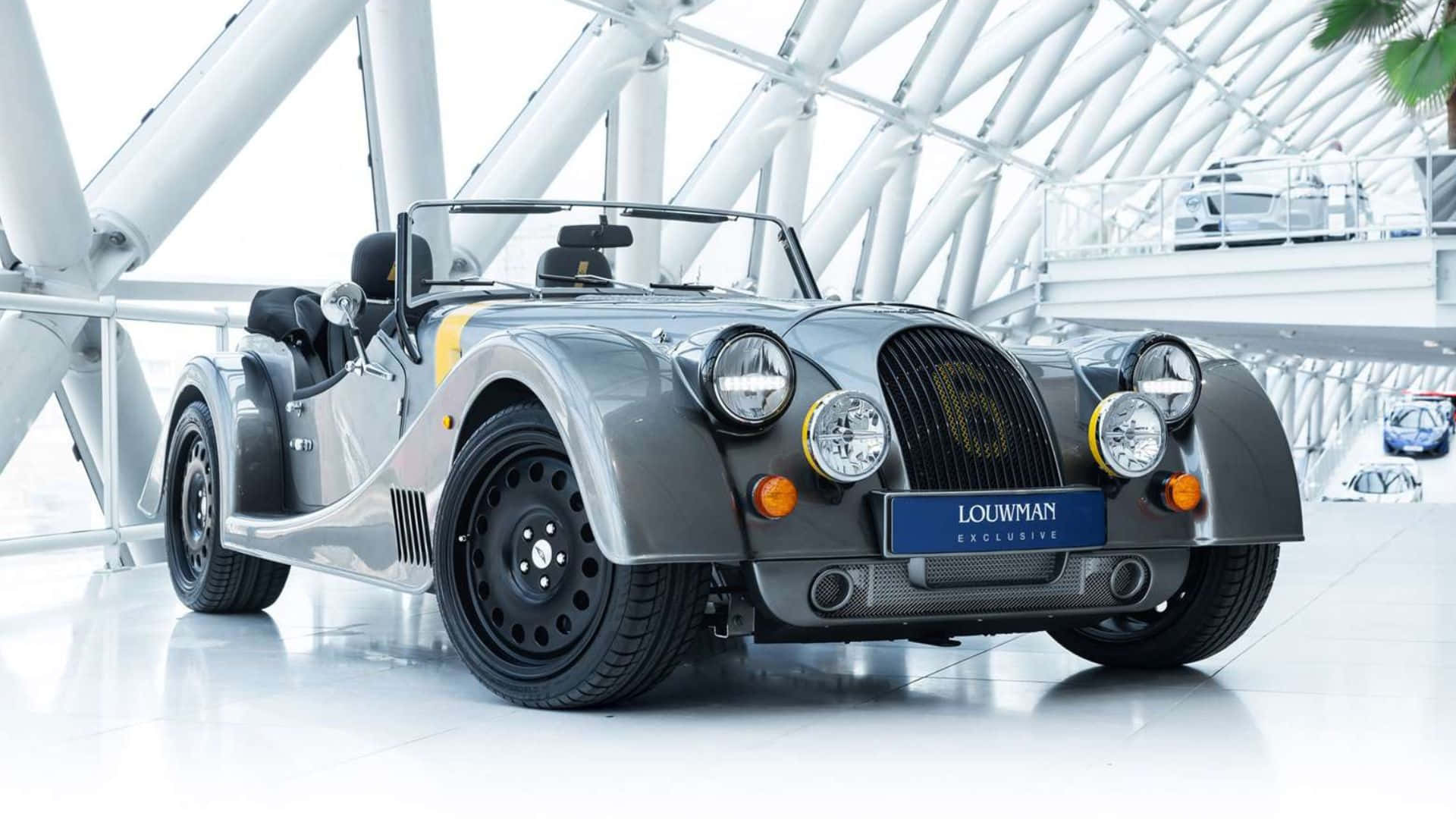 Morgan Plus Six, silver, round headlights, Full HD Desktop Wallpaper