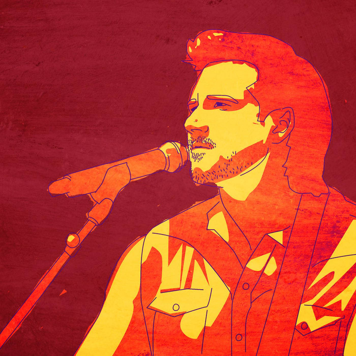 Morgan Wallen, red, yellow, HD Desktop Wallpaper