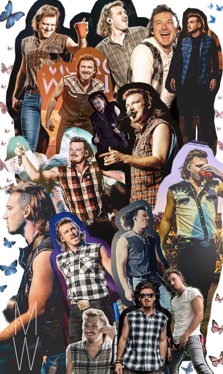 Morgan Wallen, collage aesthetic, plaid shirts, HD Phone Wallpaper