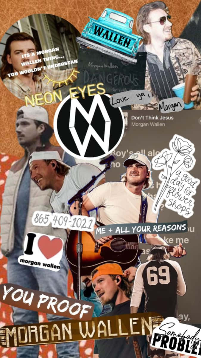 Morgan Wallen, logo, song titles, SD Phone Wallpaper