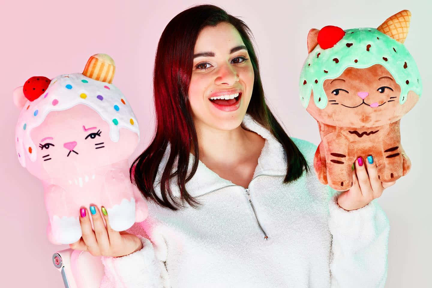 Moriah Elizabeth, plush toys, ice cream cats, HD Desktop Wallpaper
