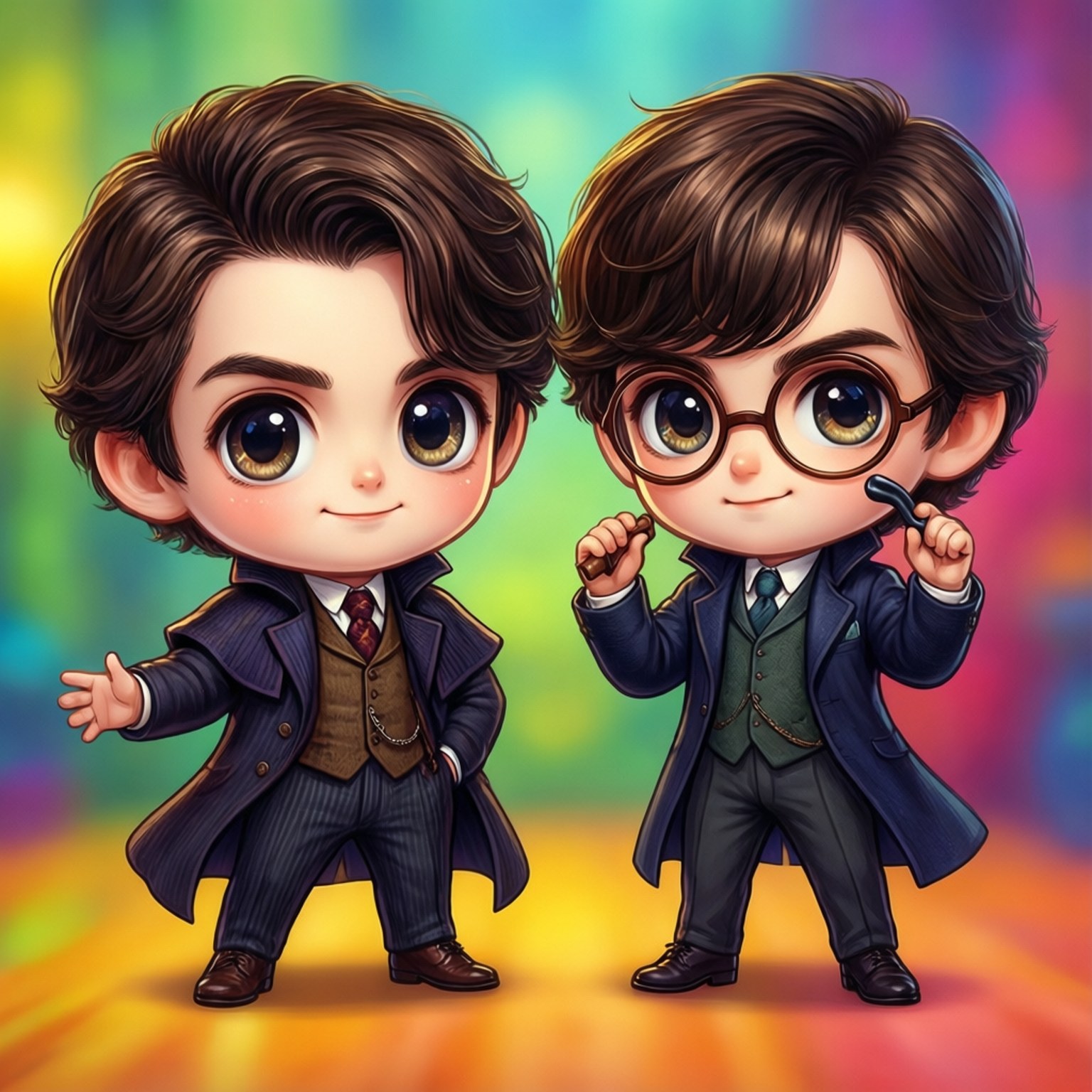 chibi moriarty crew, chibi-style boys, formal suits, HD Desktop Wallpaper