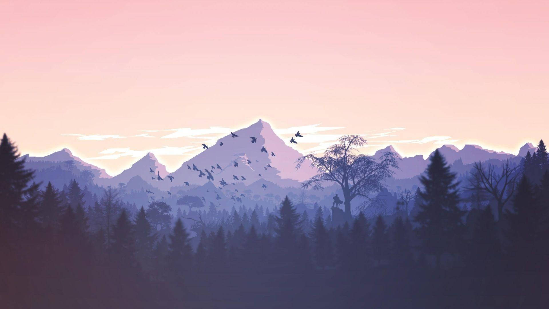 Gray Mountain, Morning Glory, pink and purple sunset sky, Full HD Desktop Wallpaper