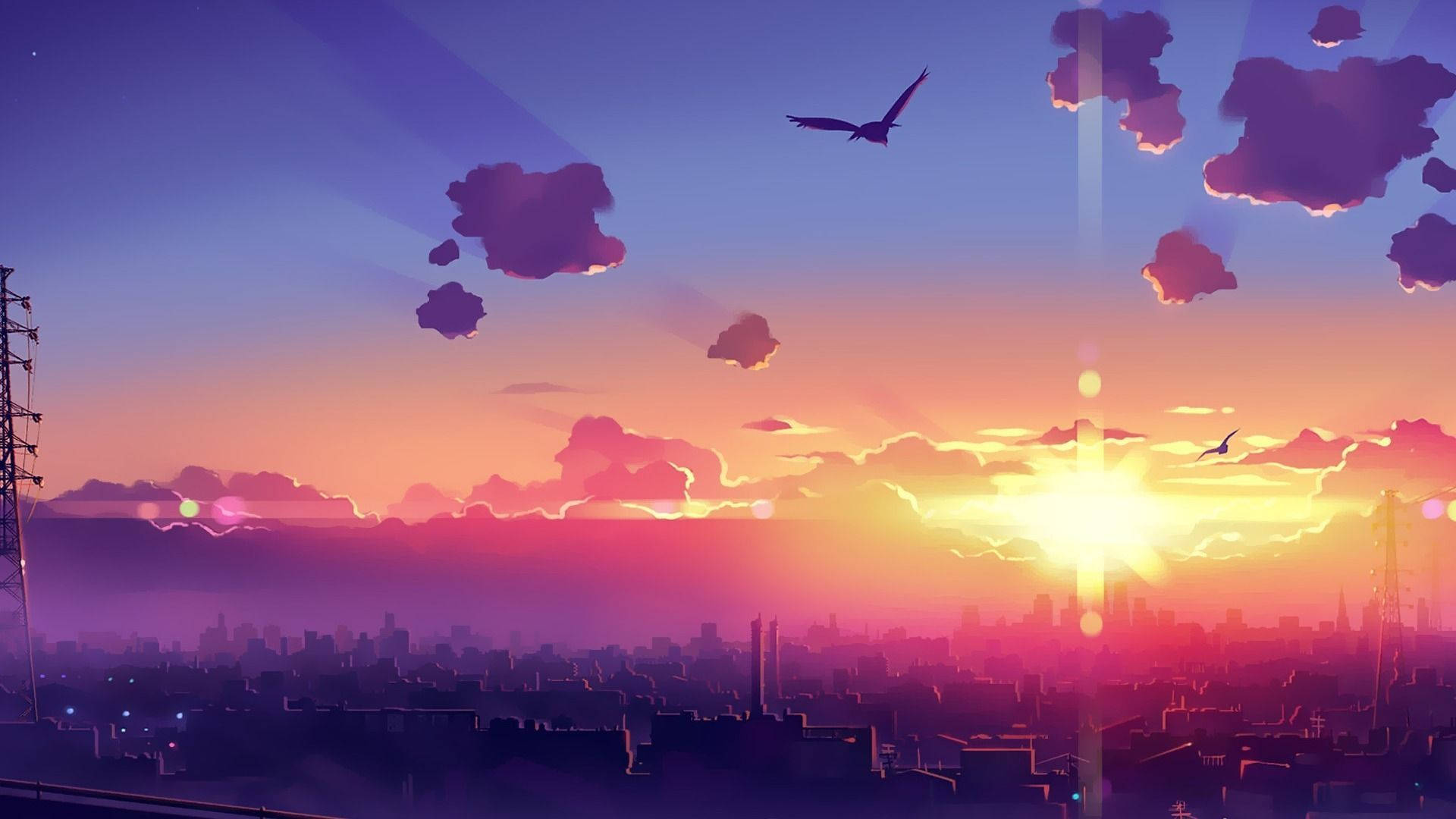 Morning Glory, cityscape, sunset, Full HD Desktop Wallpaper