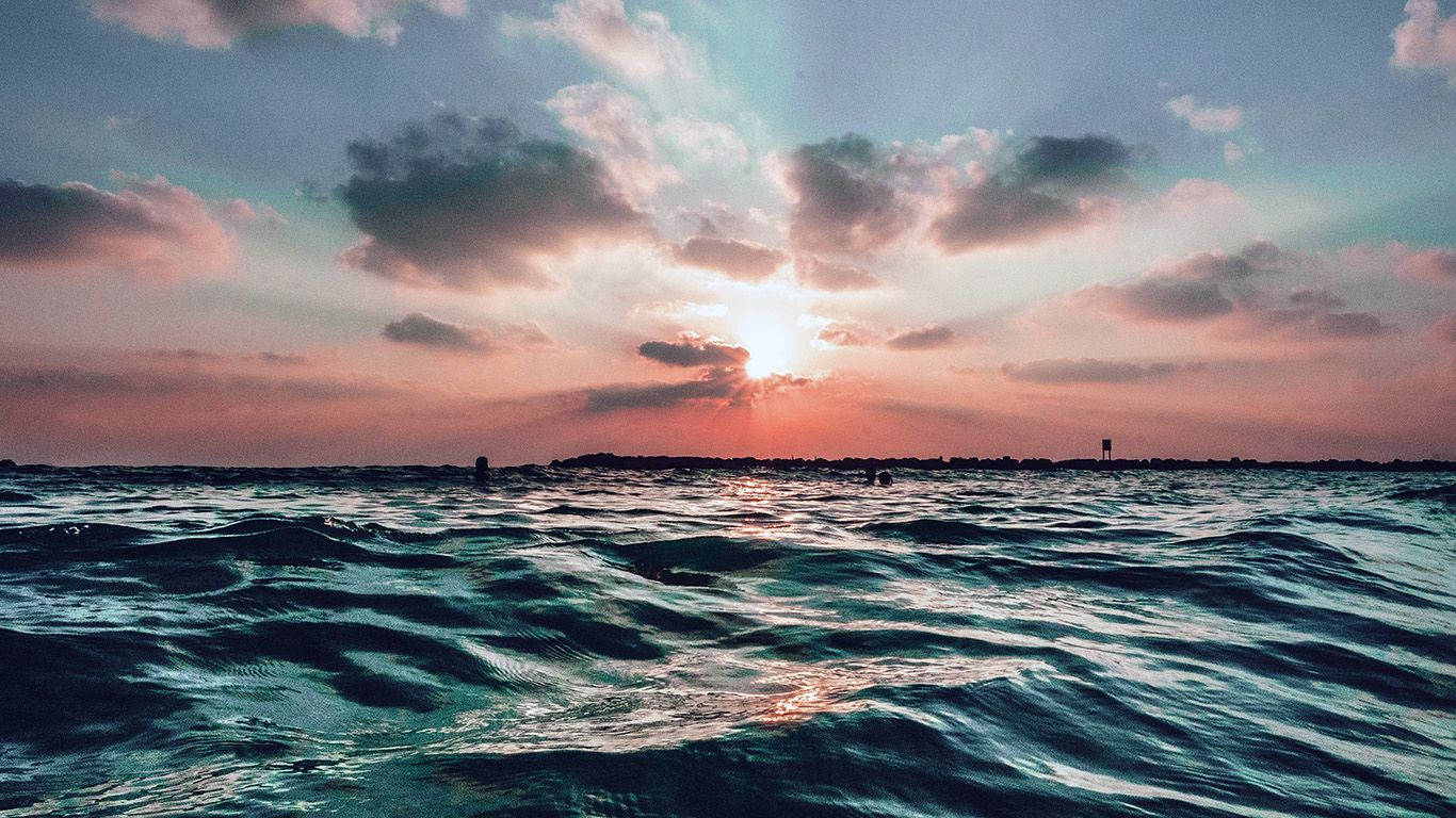stunning coastline, morning glory, sunset rays, HD Desktop Wallpaper