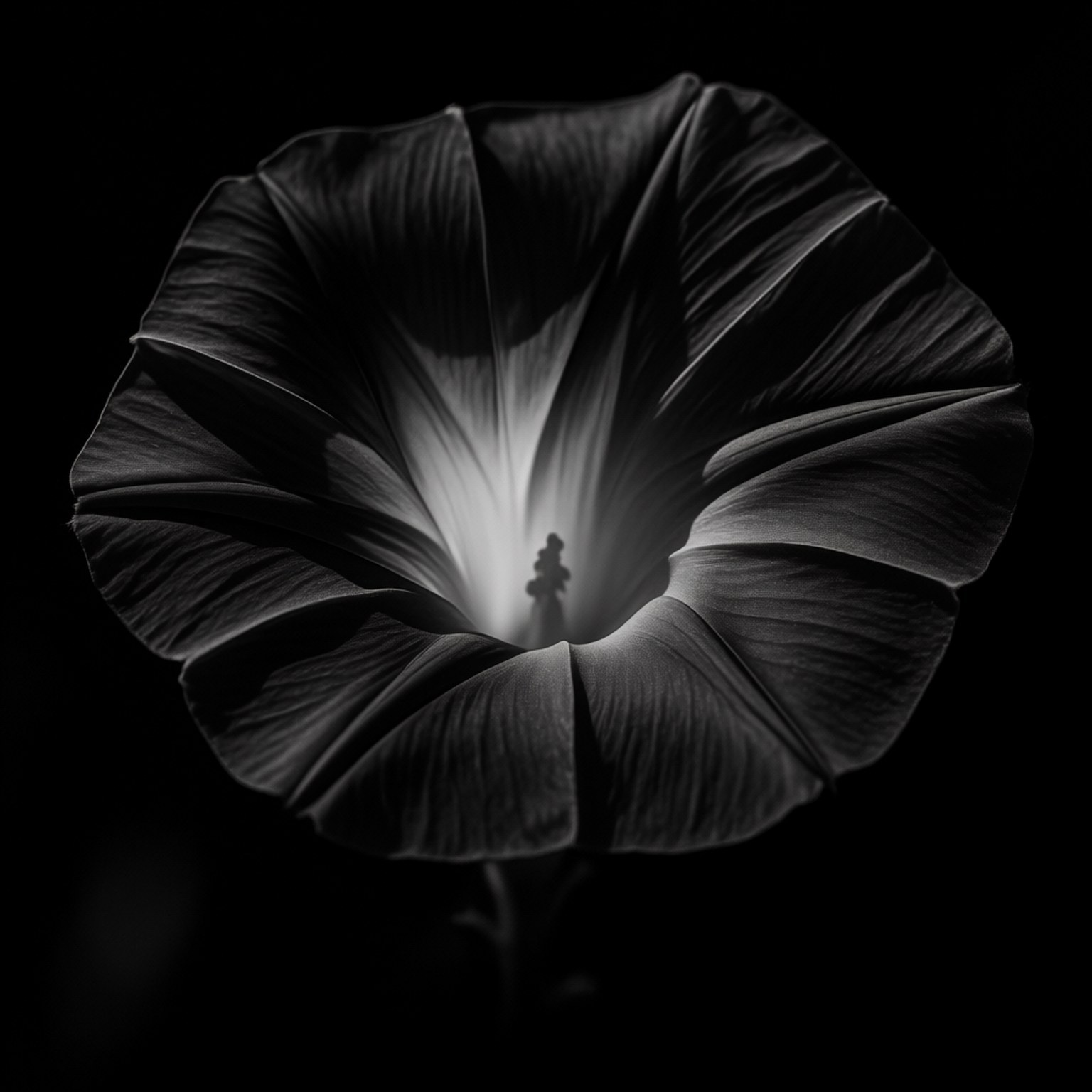 monochrome, trumpet flower, dramatic lighting, HD Desktop Wallpaper