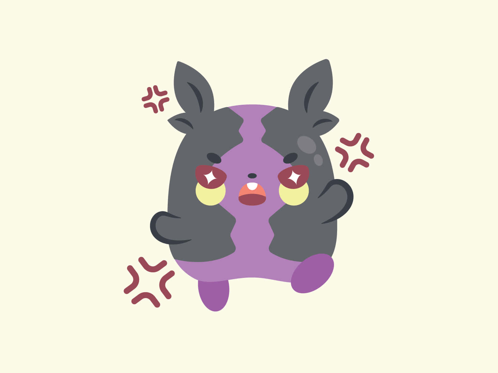 Morpeko, purple and gray fur, sparkles, HD Desktop Wallpaper