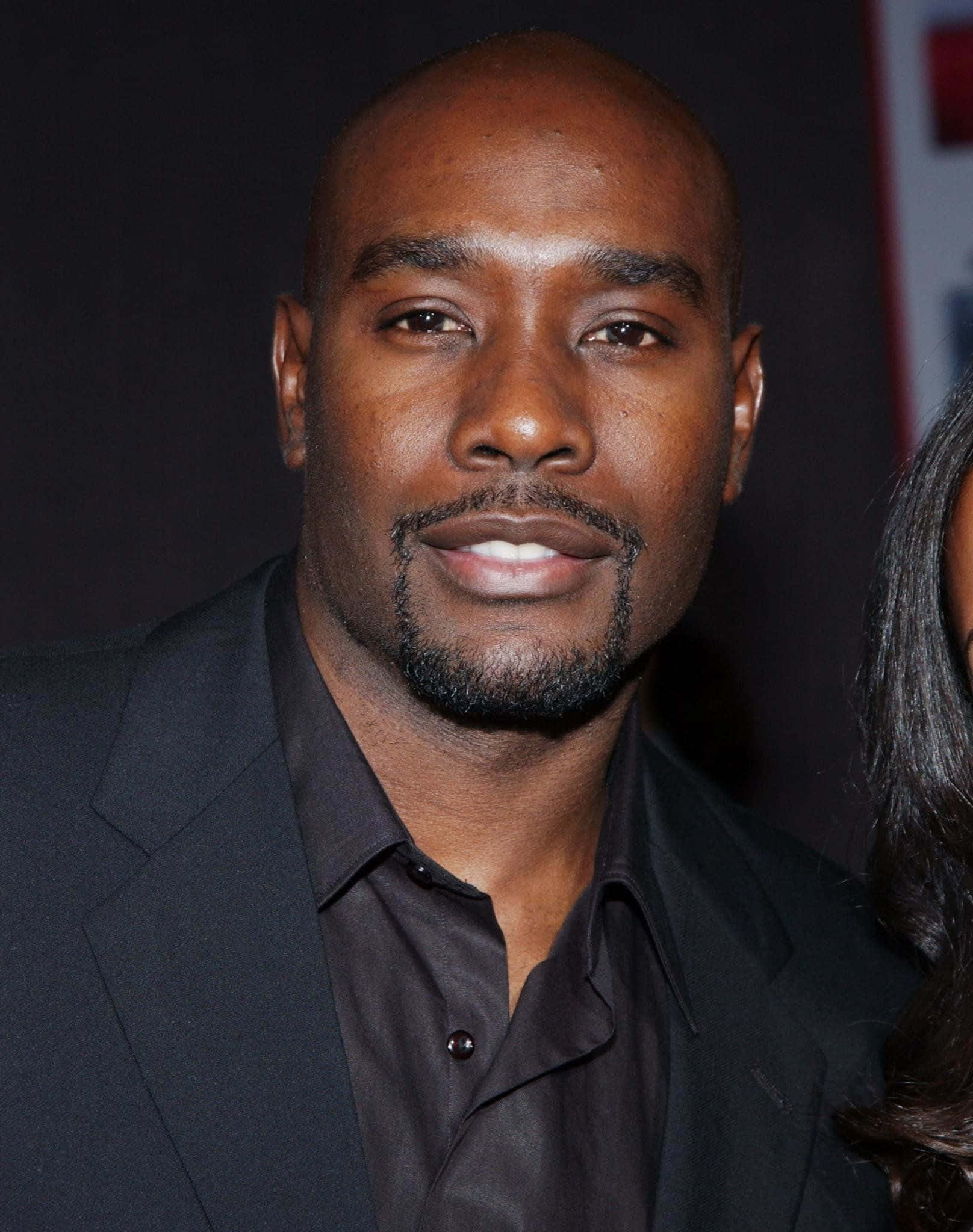 Morris Chestnut, black suit, black shirt, Full HD Phone Wallpaper