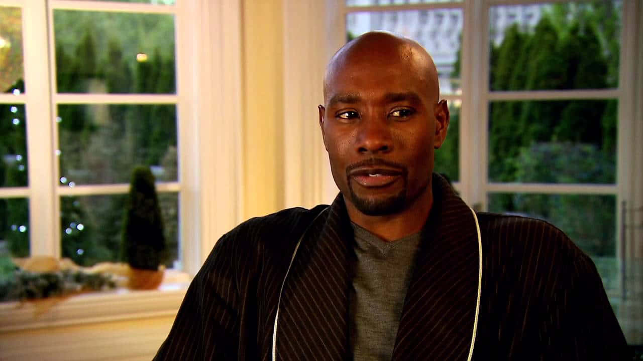 Morris Chestnut, dark pinstripe robe, gray shirt, HD Desktop Wallpaper