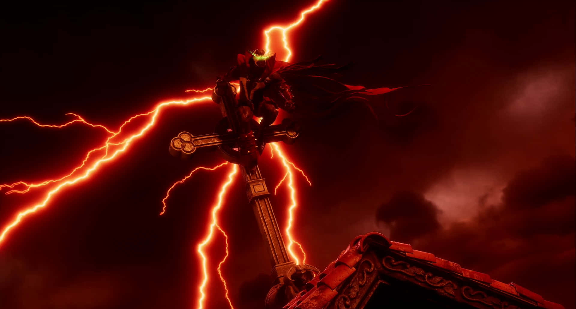 Mortal Kombat 11, Spawn, red lightning, Full HD Desktop Wallpaper