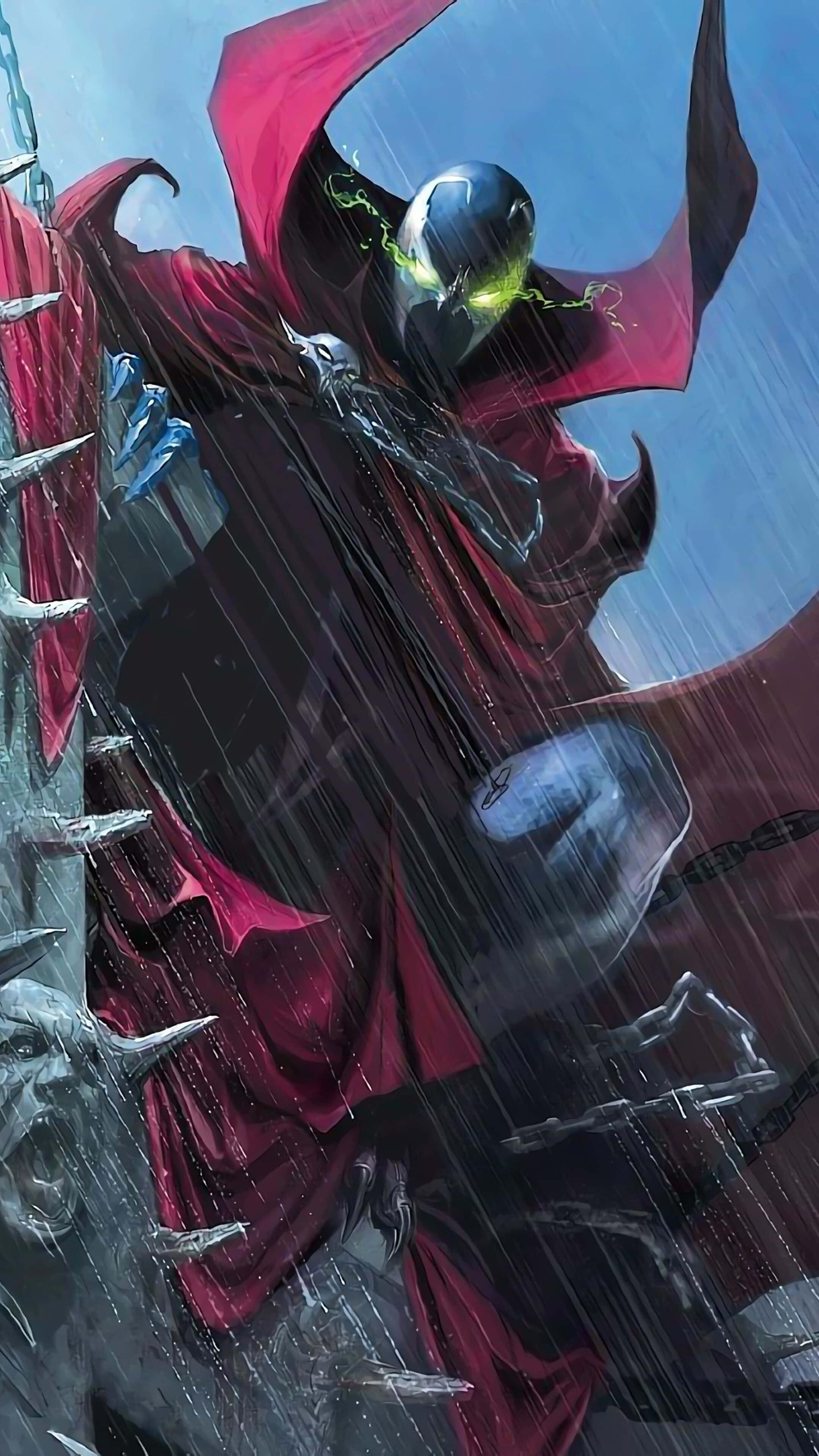 Mortal Kombat 11, Spawn, glowing green eyes, 4K Phone Wallpaper