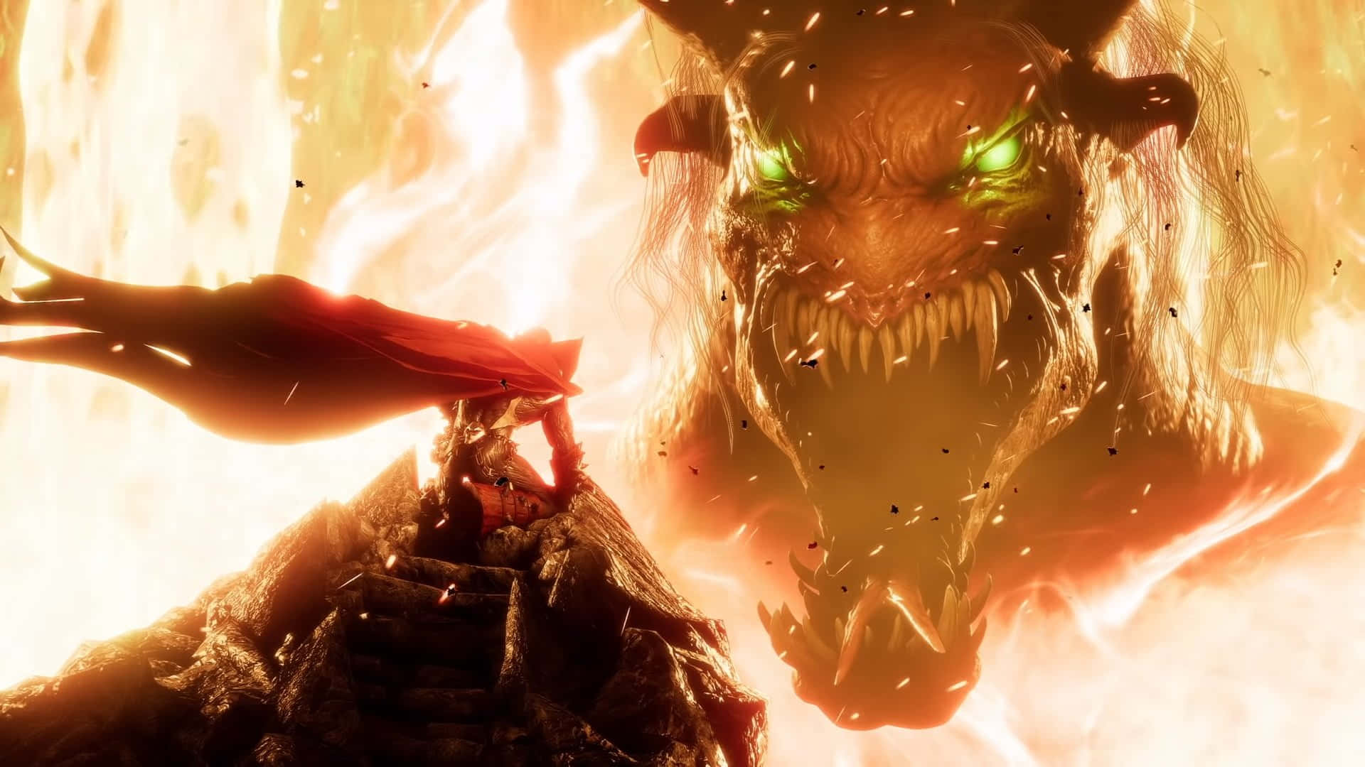 Mortal Kombat 11, Spawn, red cape, Full HD Desktop Wallpaper