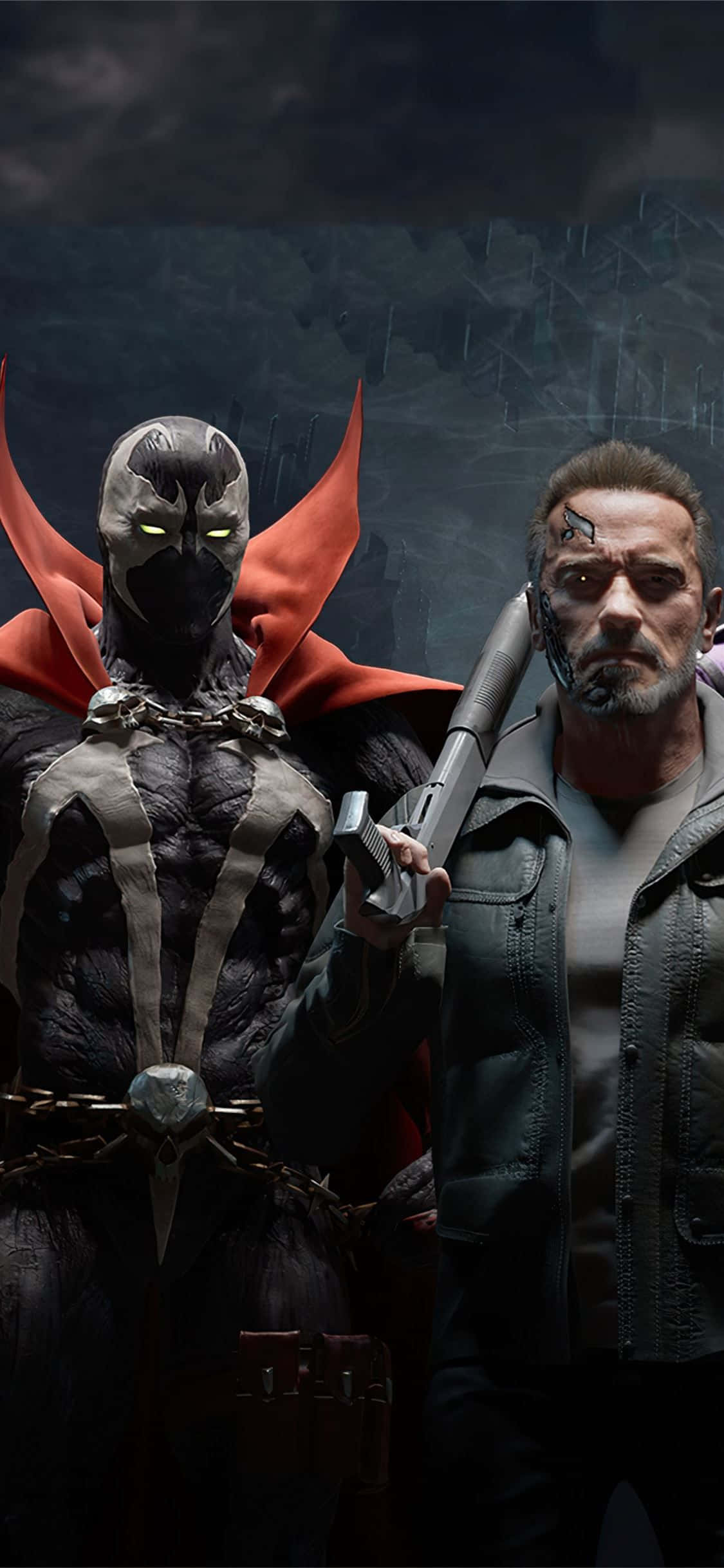 Mortal Kombat 11, Spawn, glowing eyes, Full HD Phone Wallpaper