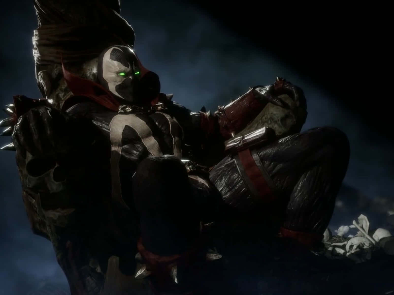 Mortal Kombat 11, Spawn, glowing green eyes, HD Desktop Wallpaper