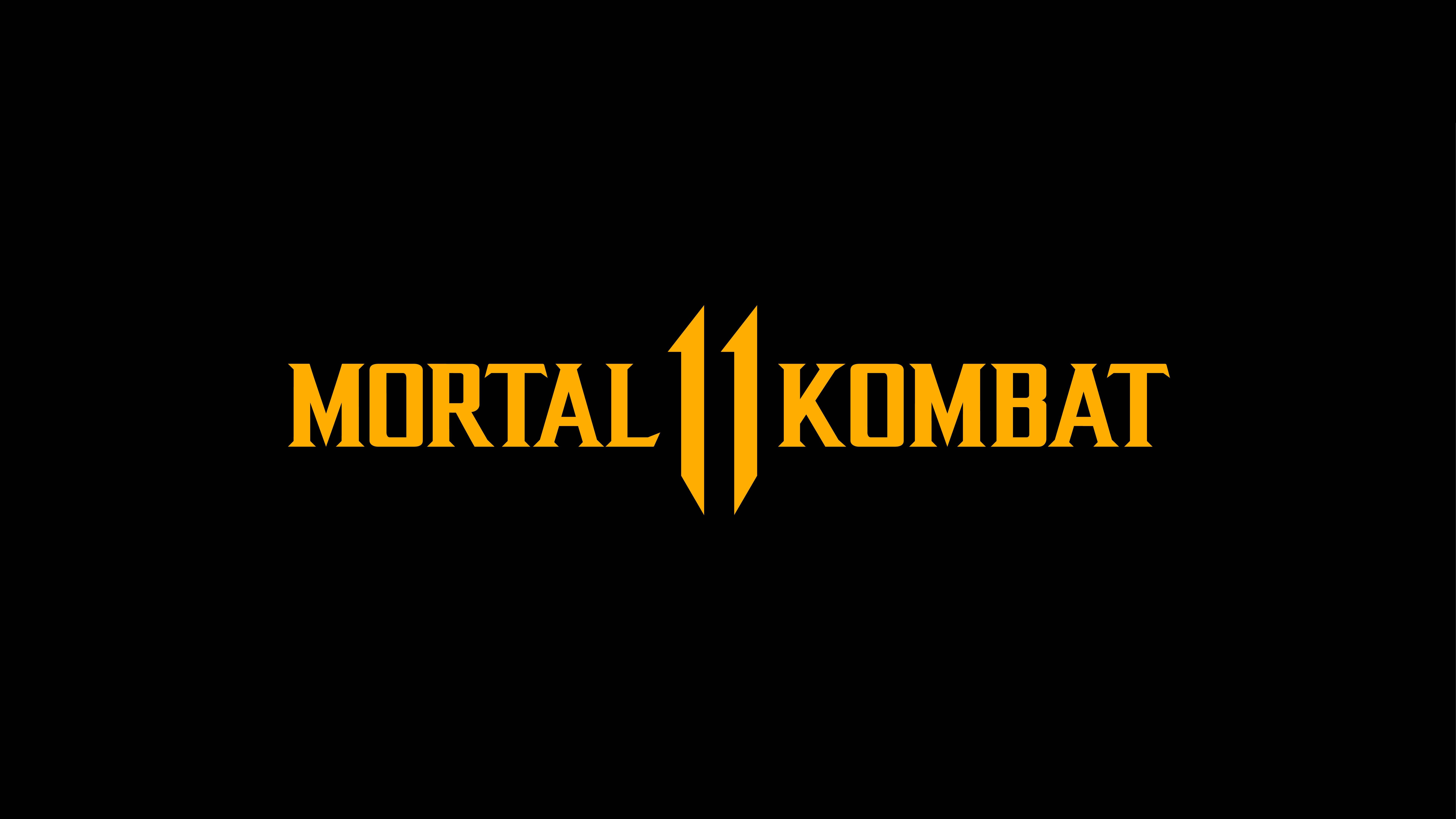 Mortal Kombat 11, yellow, black background, 8K Desktop Wallpaper