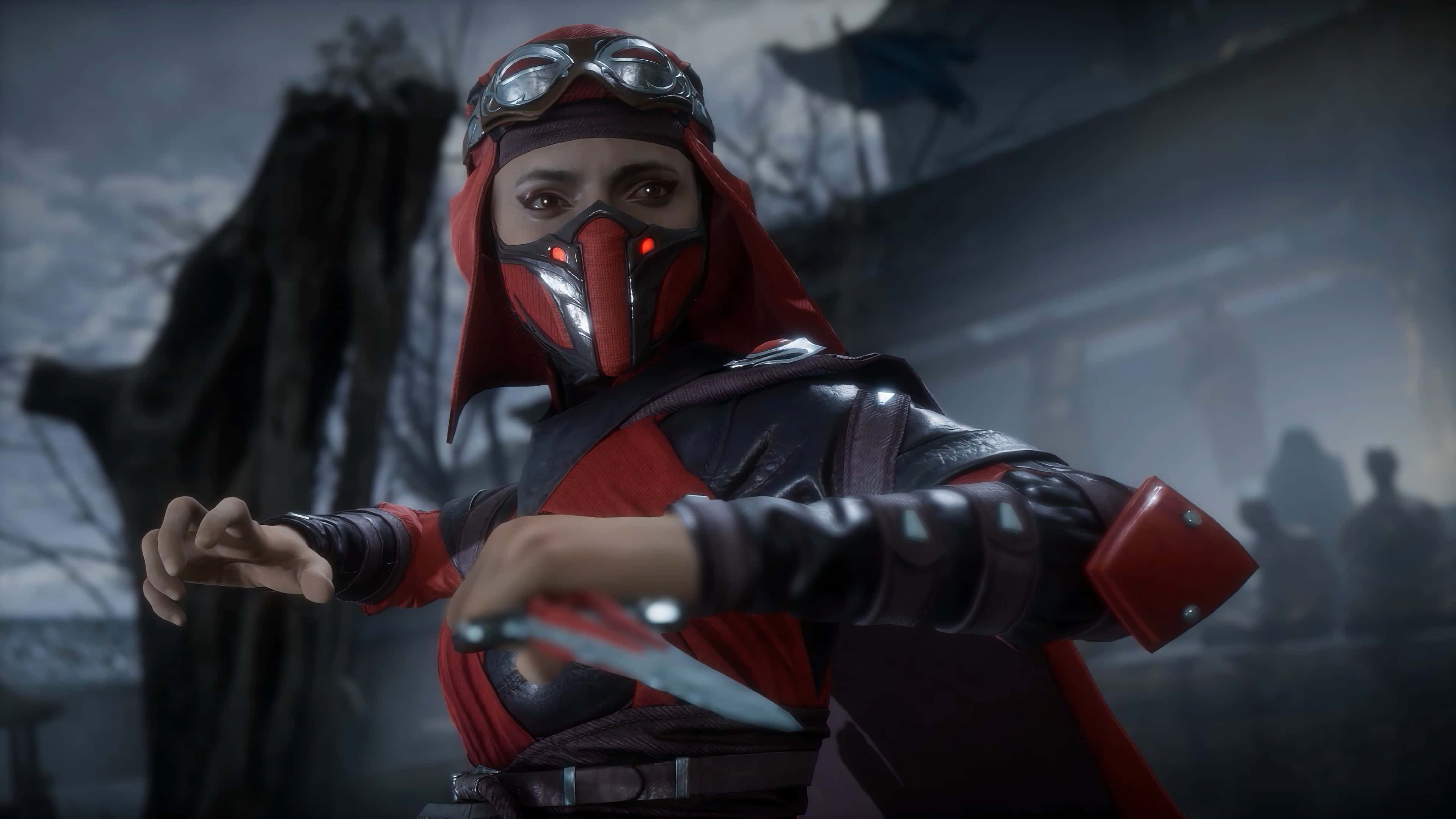 Mortal Kombat, masked fighter, red and black gear, 4K Desktop Wallpaper