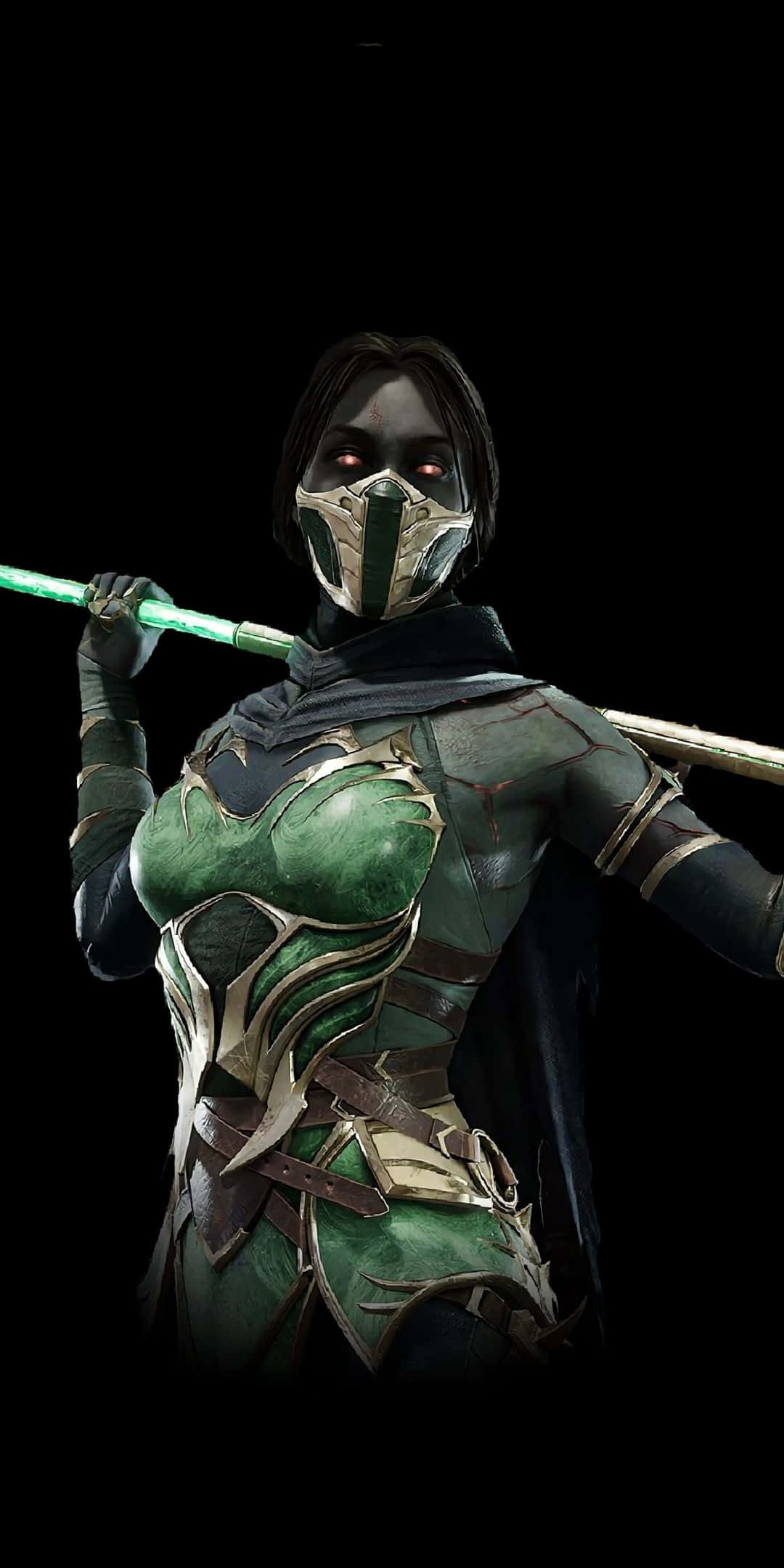 Mortal Kombat Characters, green and gold armor, glowing staff, Full HD Phone Wallpaper