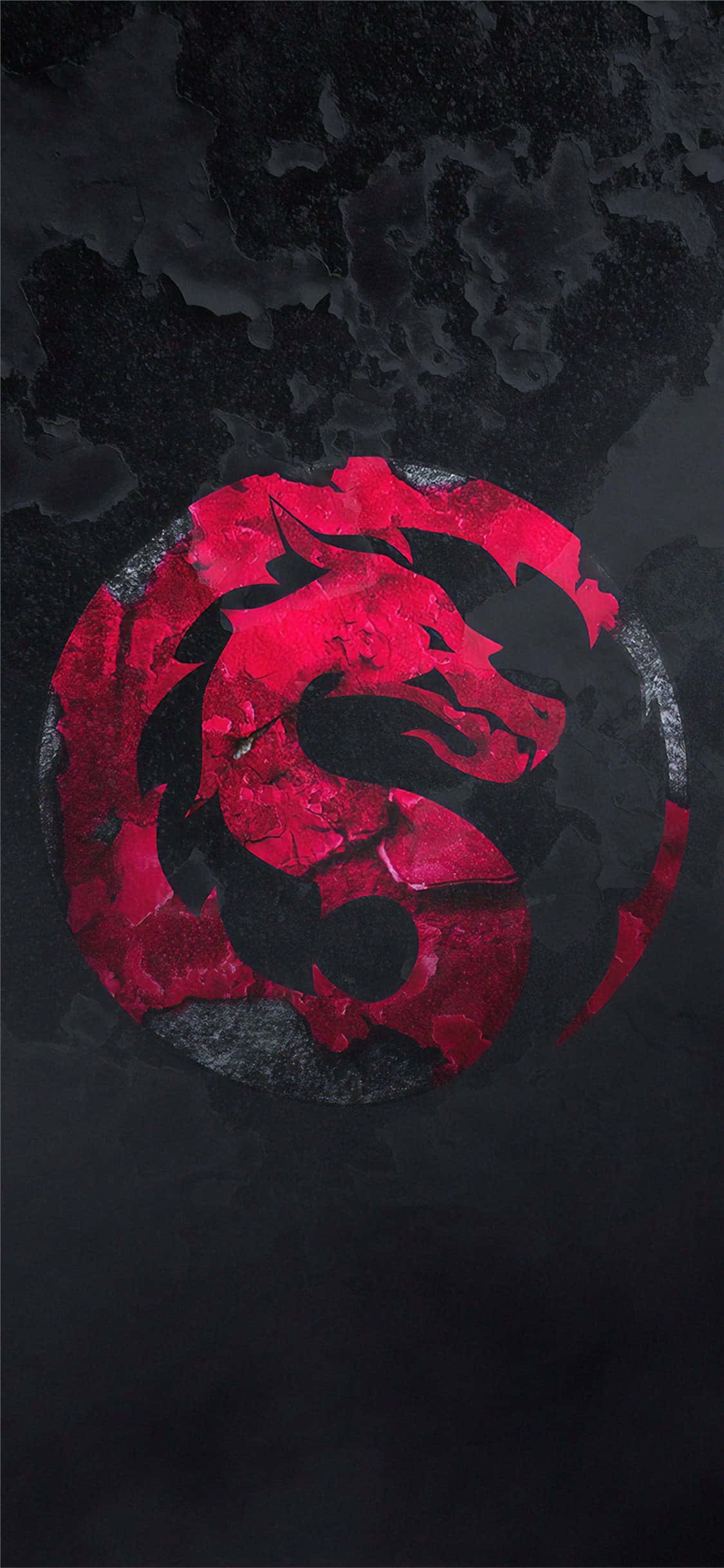 Mortal Kombat 2021, red dragon head, cracked circular emblem, Full HD Phone Wallpaper