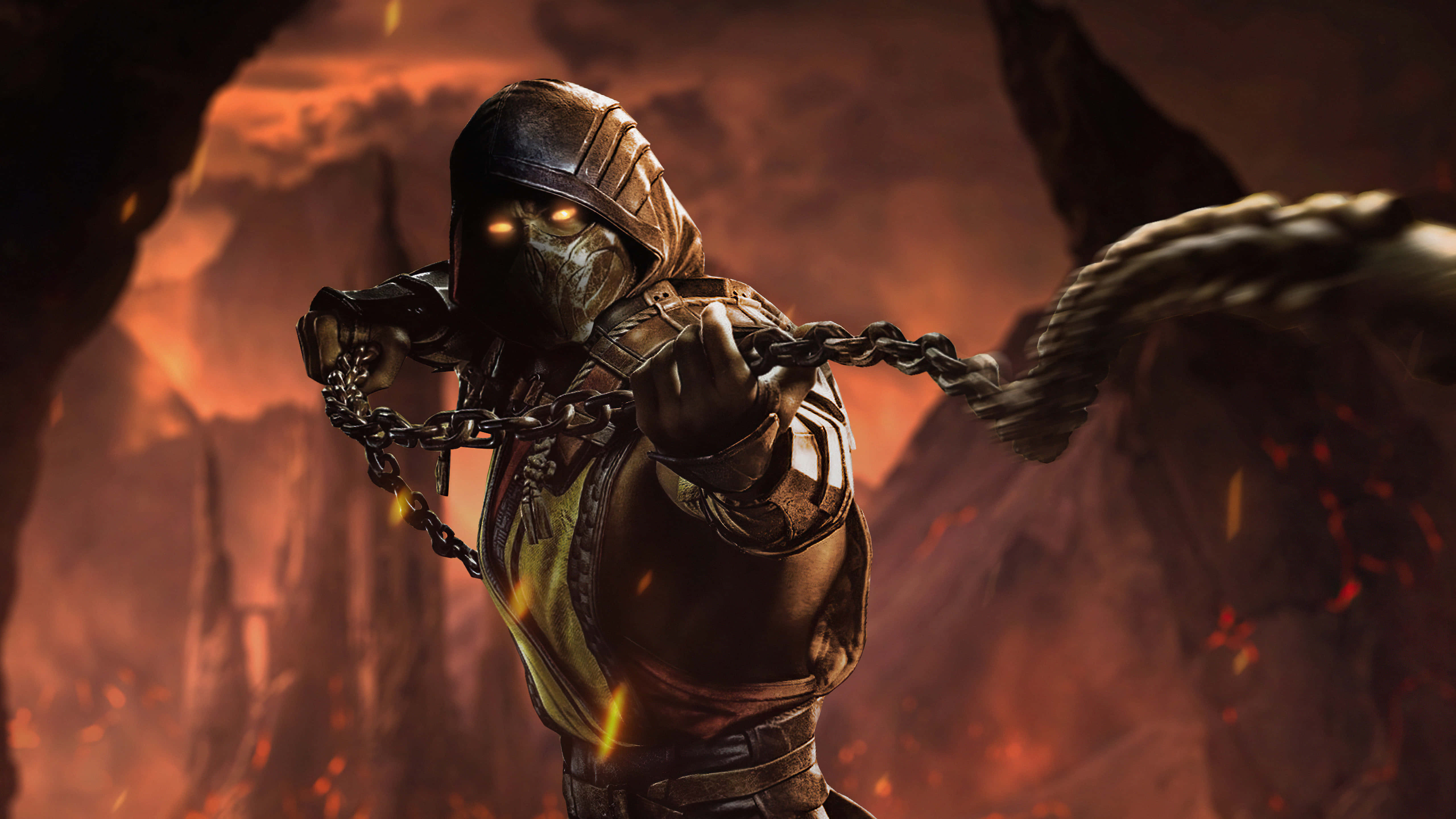 Mortal Kombat 2021, masked warrior, dark armor, 5K Desktop Wallpaper