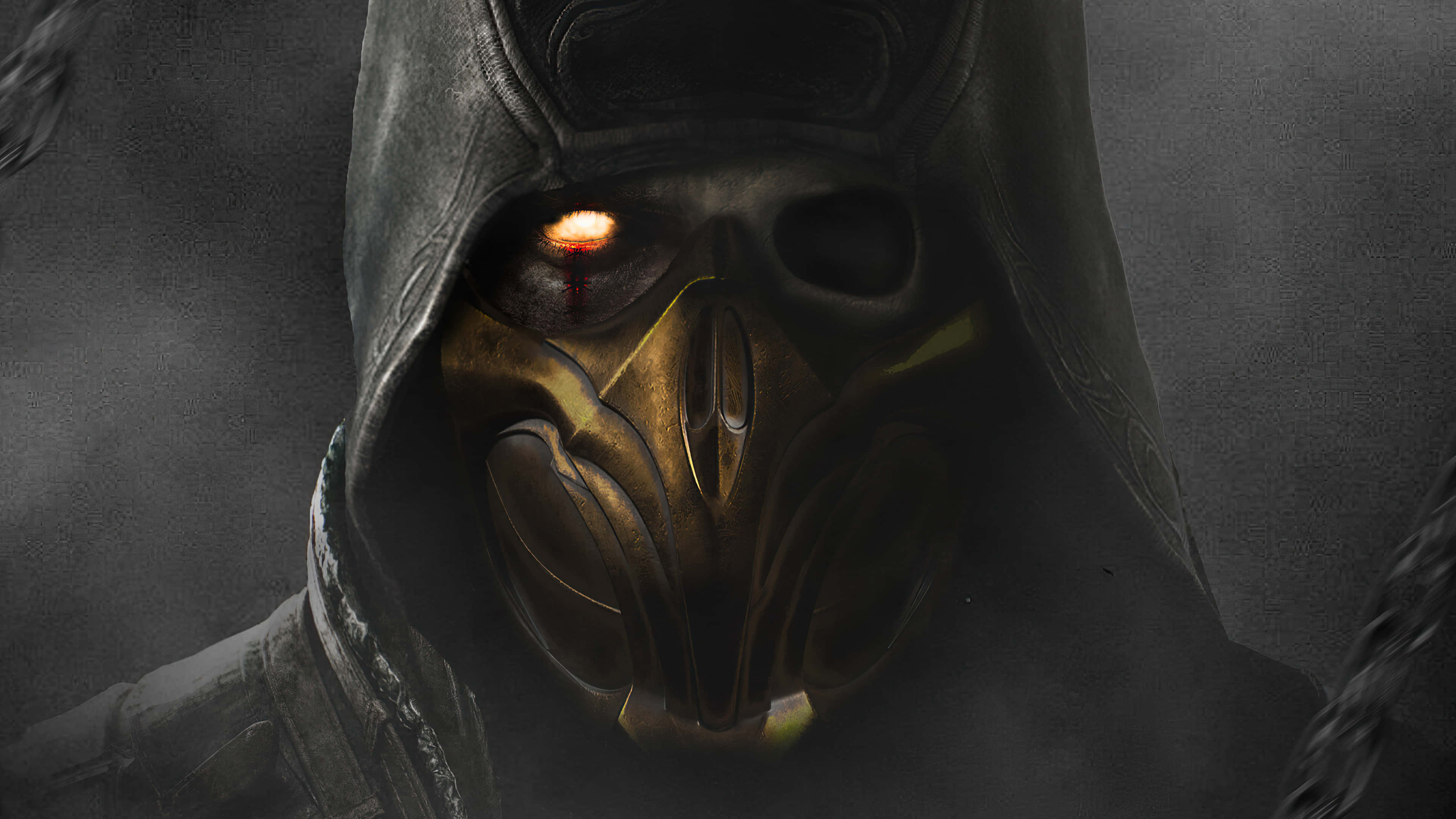 Mortal Kombat 2021, hooded figure, gold skull mask, 4K Desktop Wallpaper