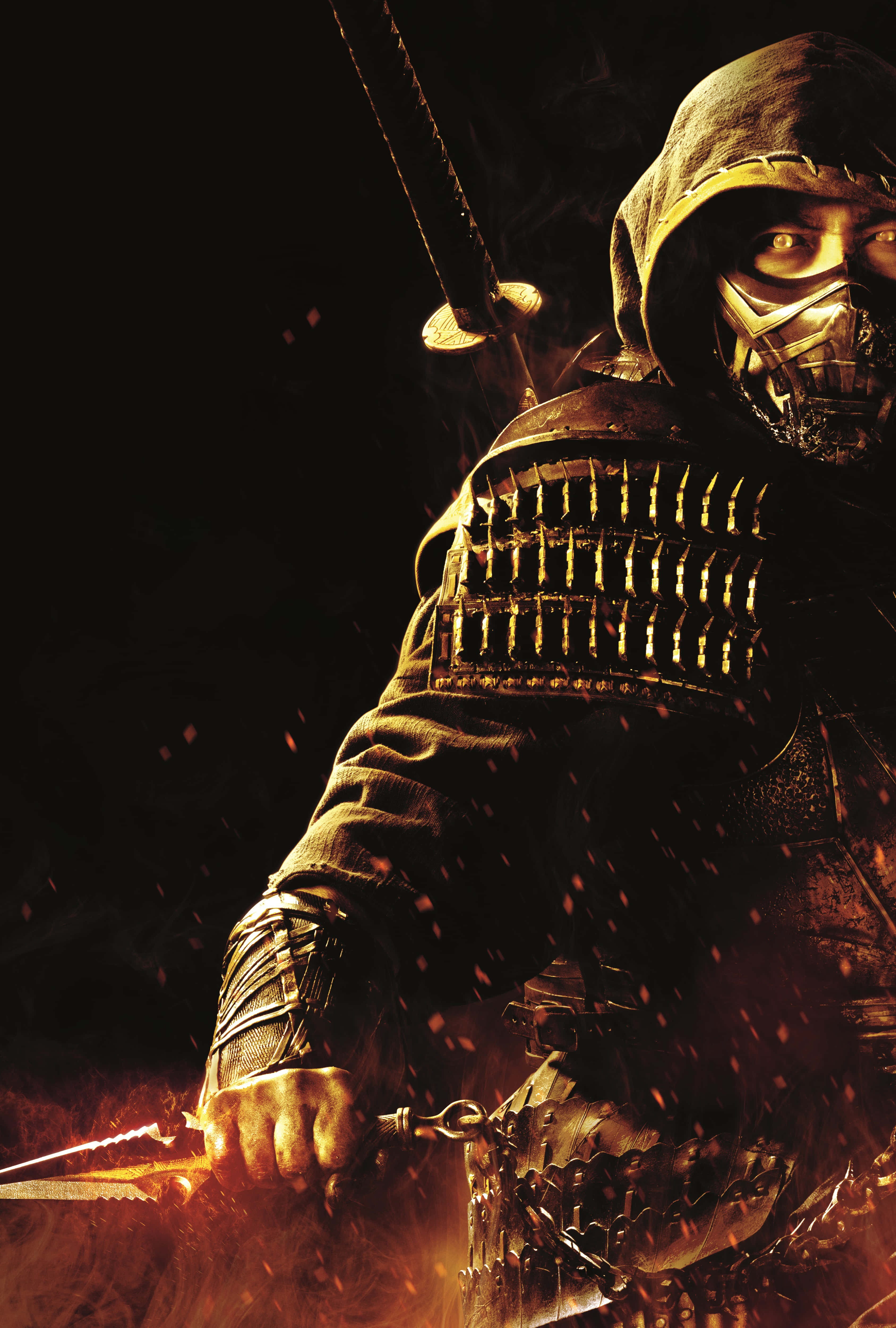 Mortal Kombat 2021, masked warrior, dark armor, 4K Phone Wallpaper