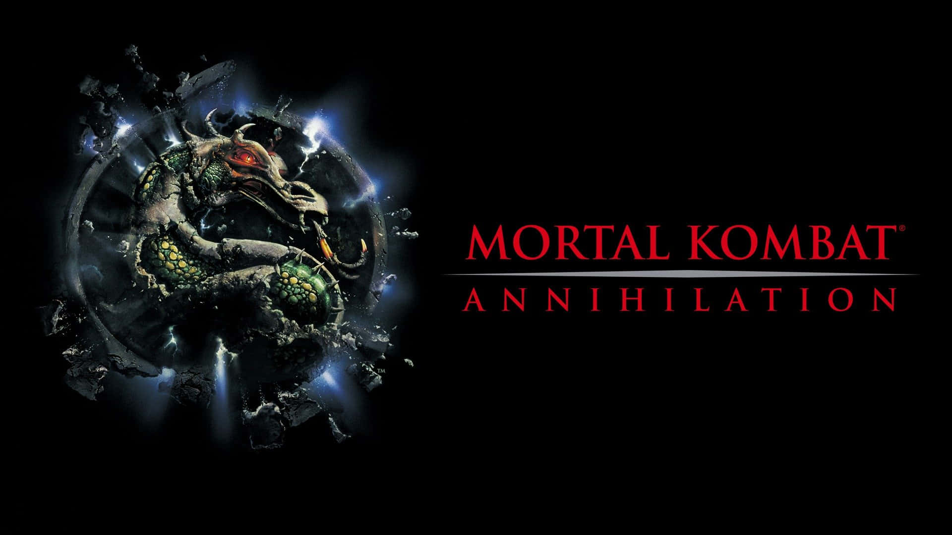 Mortal Kombat Annihilation, dragon, glowing red eyes, Full HD Desktop Wallpaper