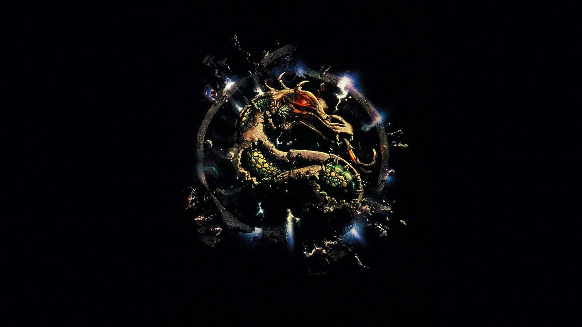 Mortal Kombat Annihilation, glowing dragon, circular frame, Full HD Desktop Wallpaper
