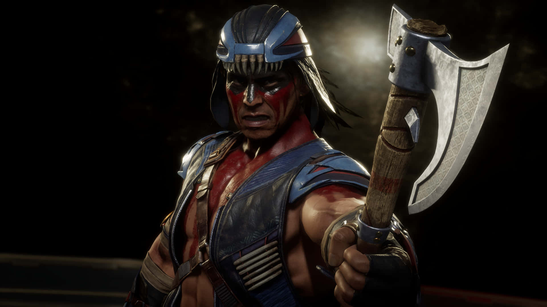 Mortal Kombat, warrior, blue armor, Full HD Desktop Wallpaper