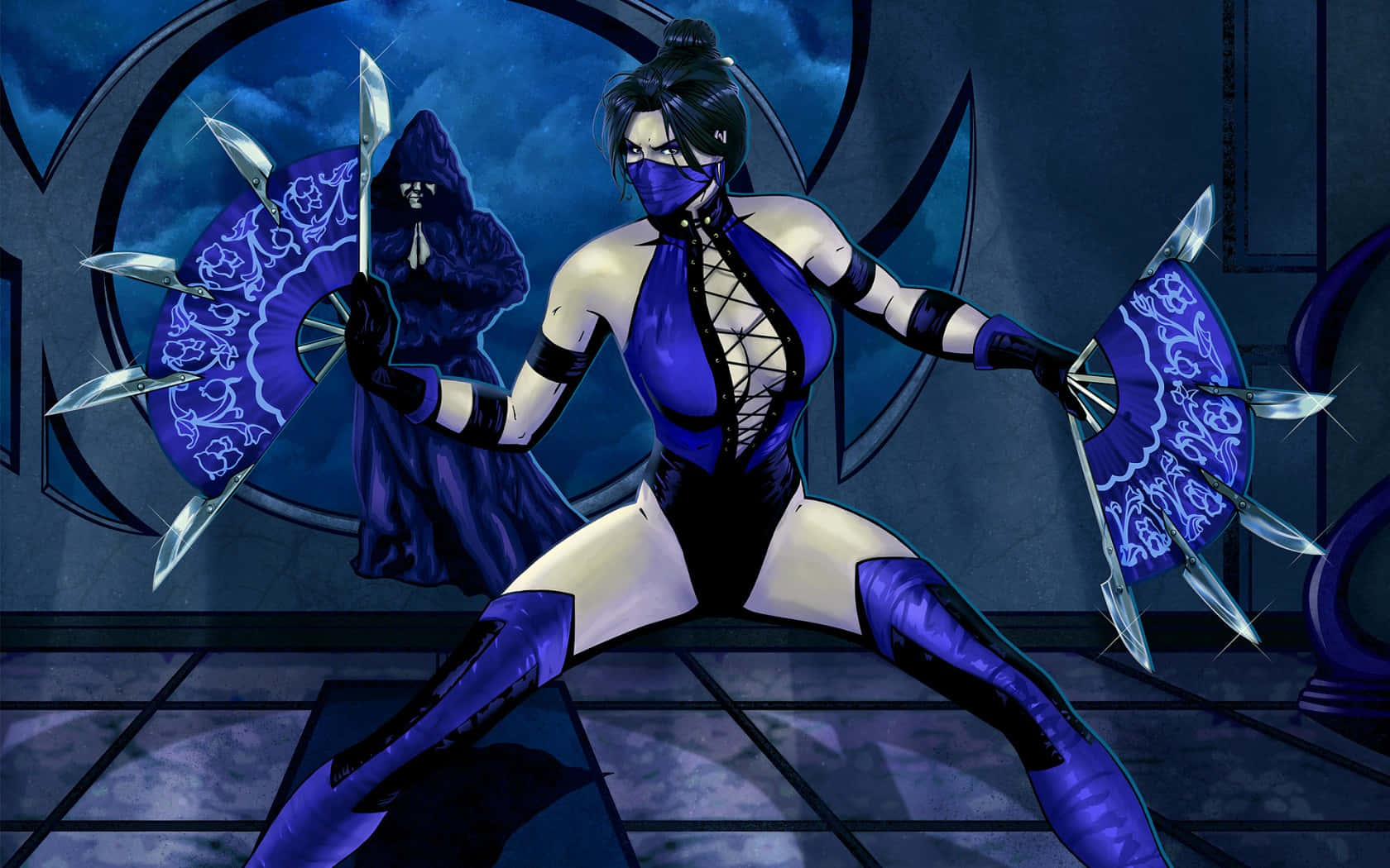 Mortal Kombat, female ninja, blue masked ninja warrior, HD Desktop Wallpaper