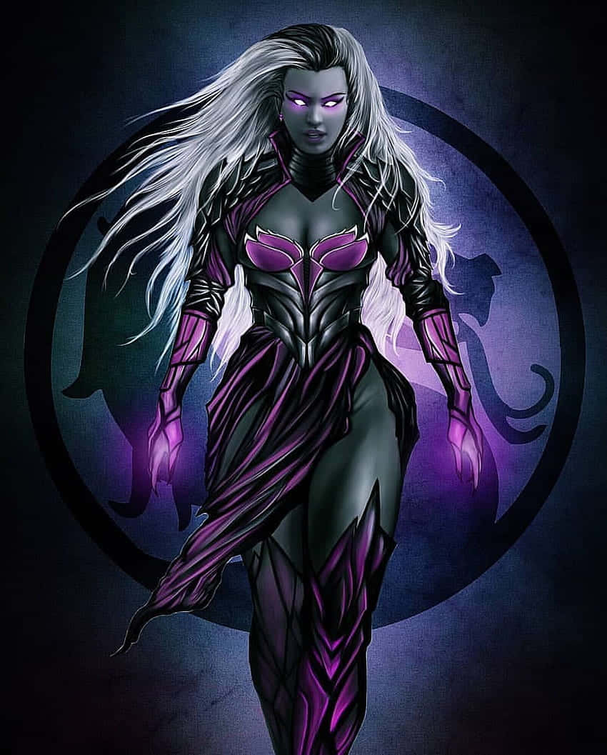 Mortal Kombat Armageddon, female warrior, glowing purple eyes, SD Phone Wallpaper